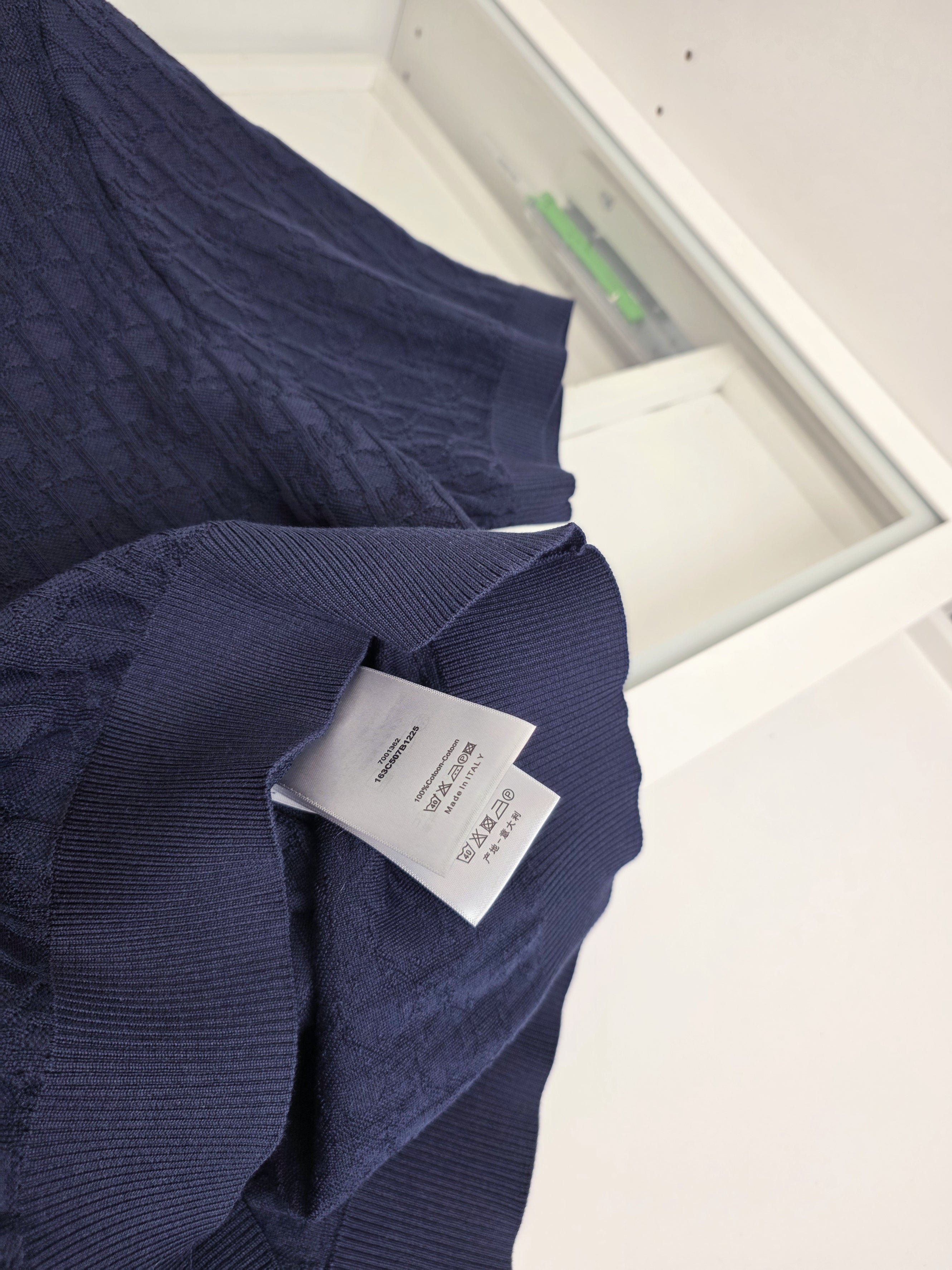 Off-white and Navy blue Polo