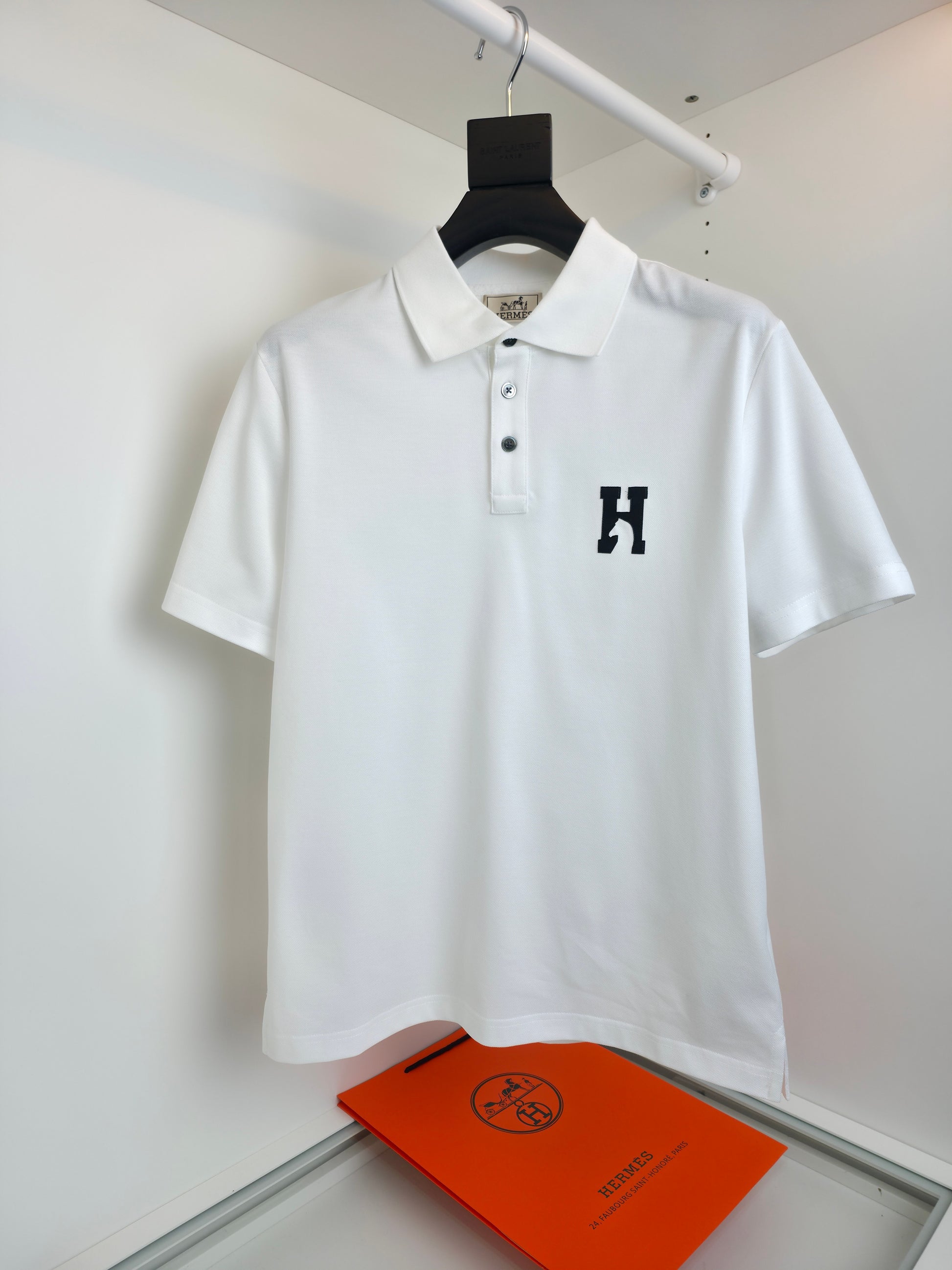 White, Orange and Black Polo - FashionHype.xyz