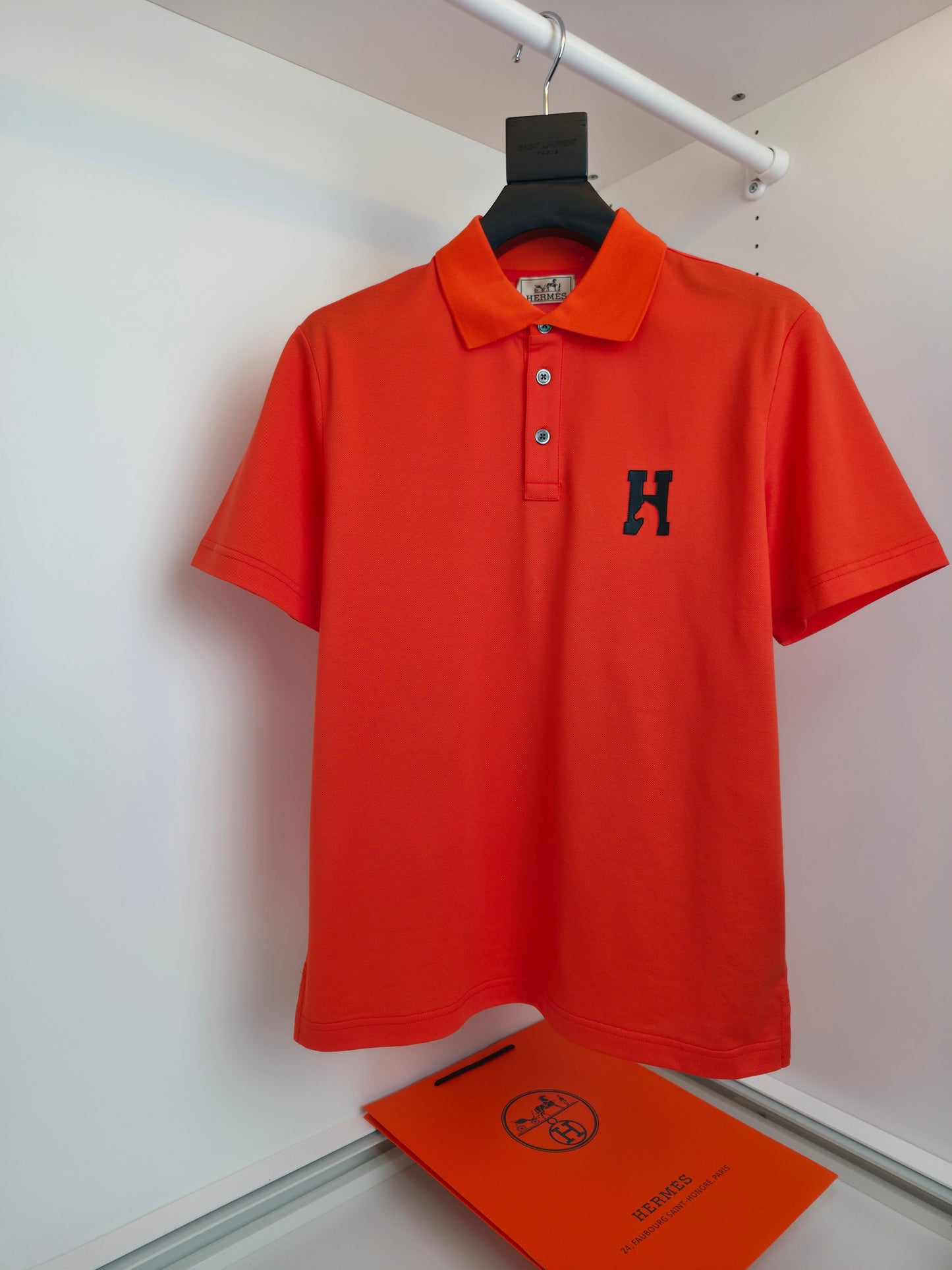 White, Orange and Black Polo - FashionHype.xyz