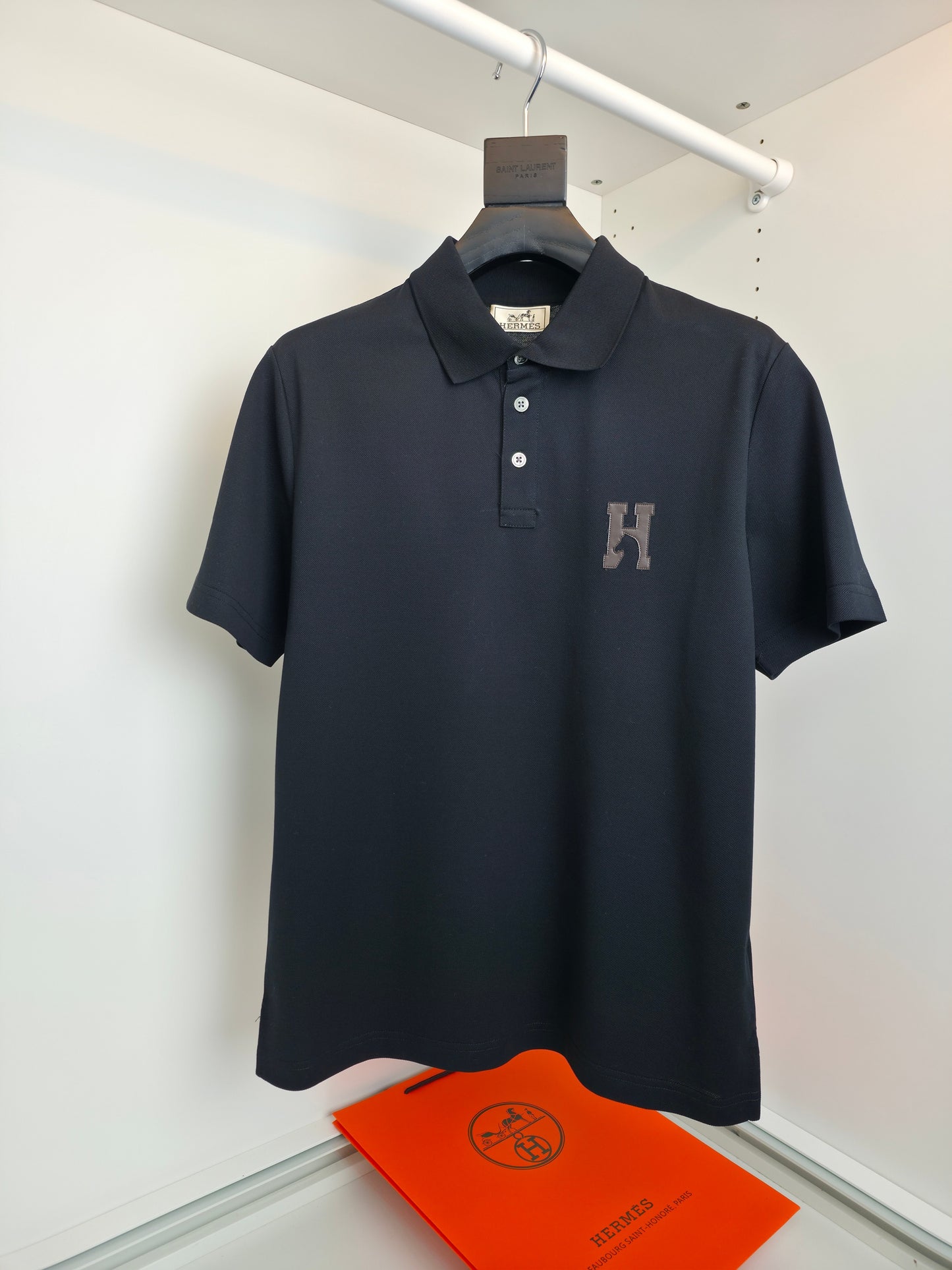 White, Orange and Black Polo - FashionHype.xyz
