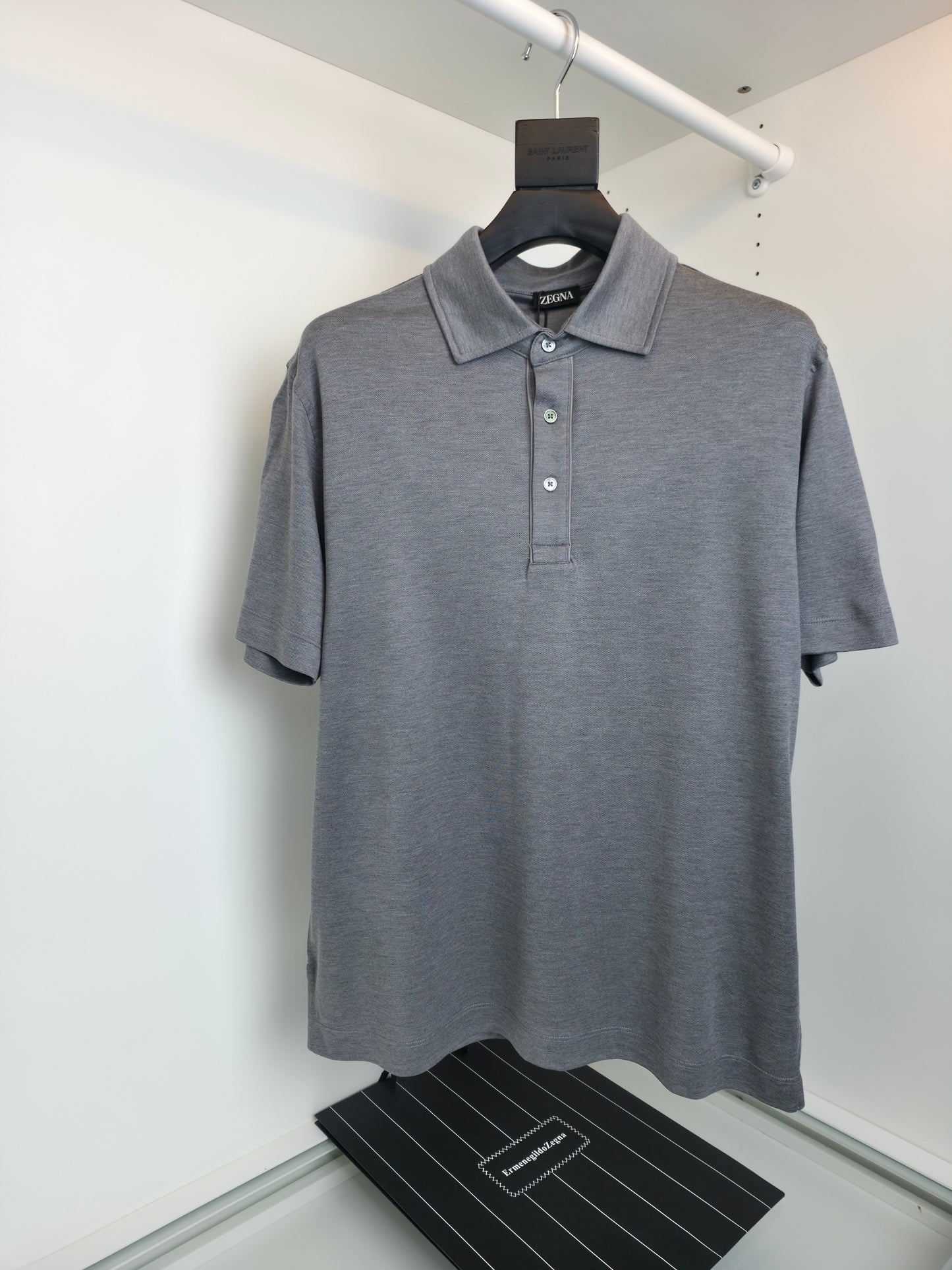 Grey, Black and White Polo