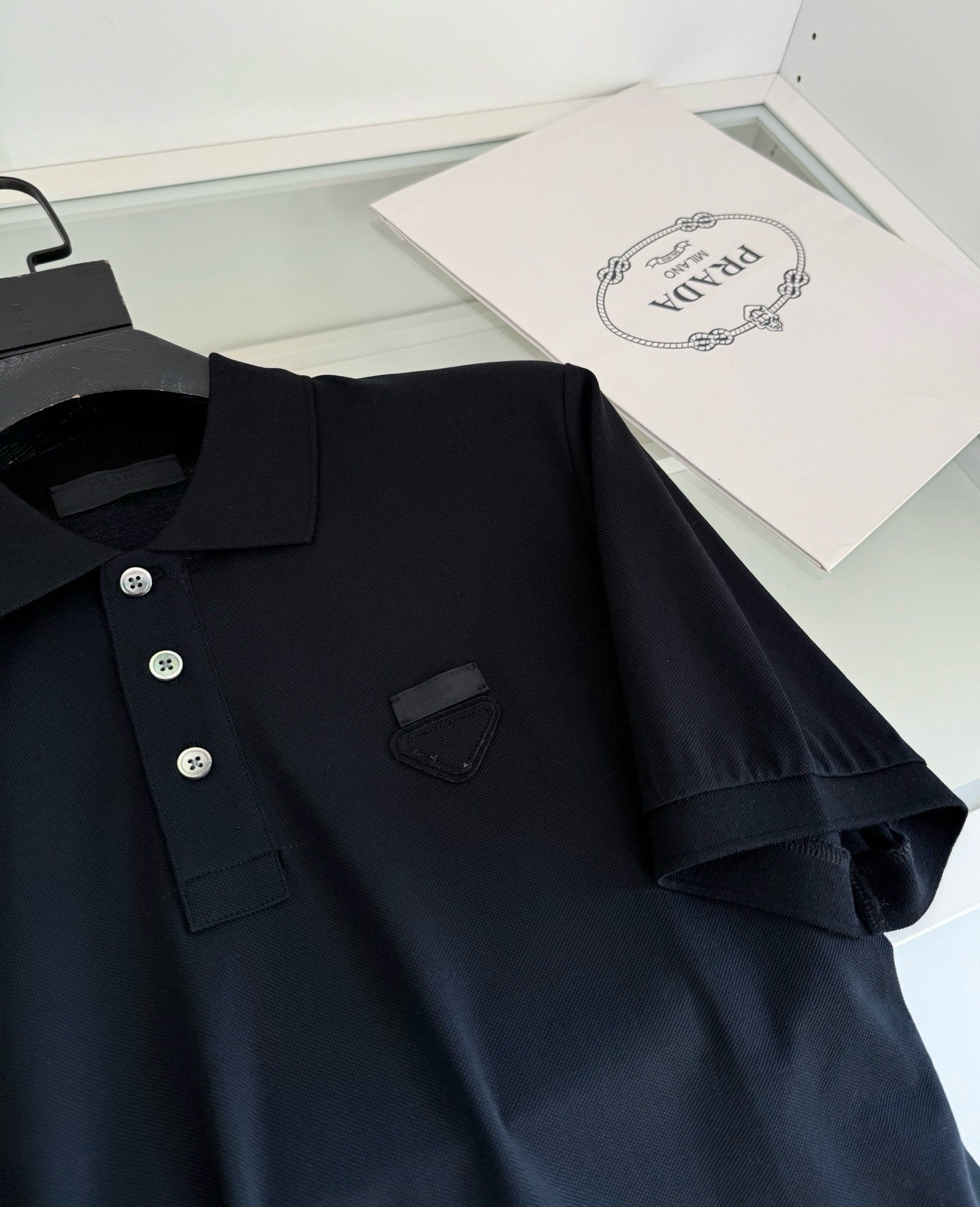 Black, White and Navy blue Polo