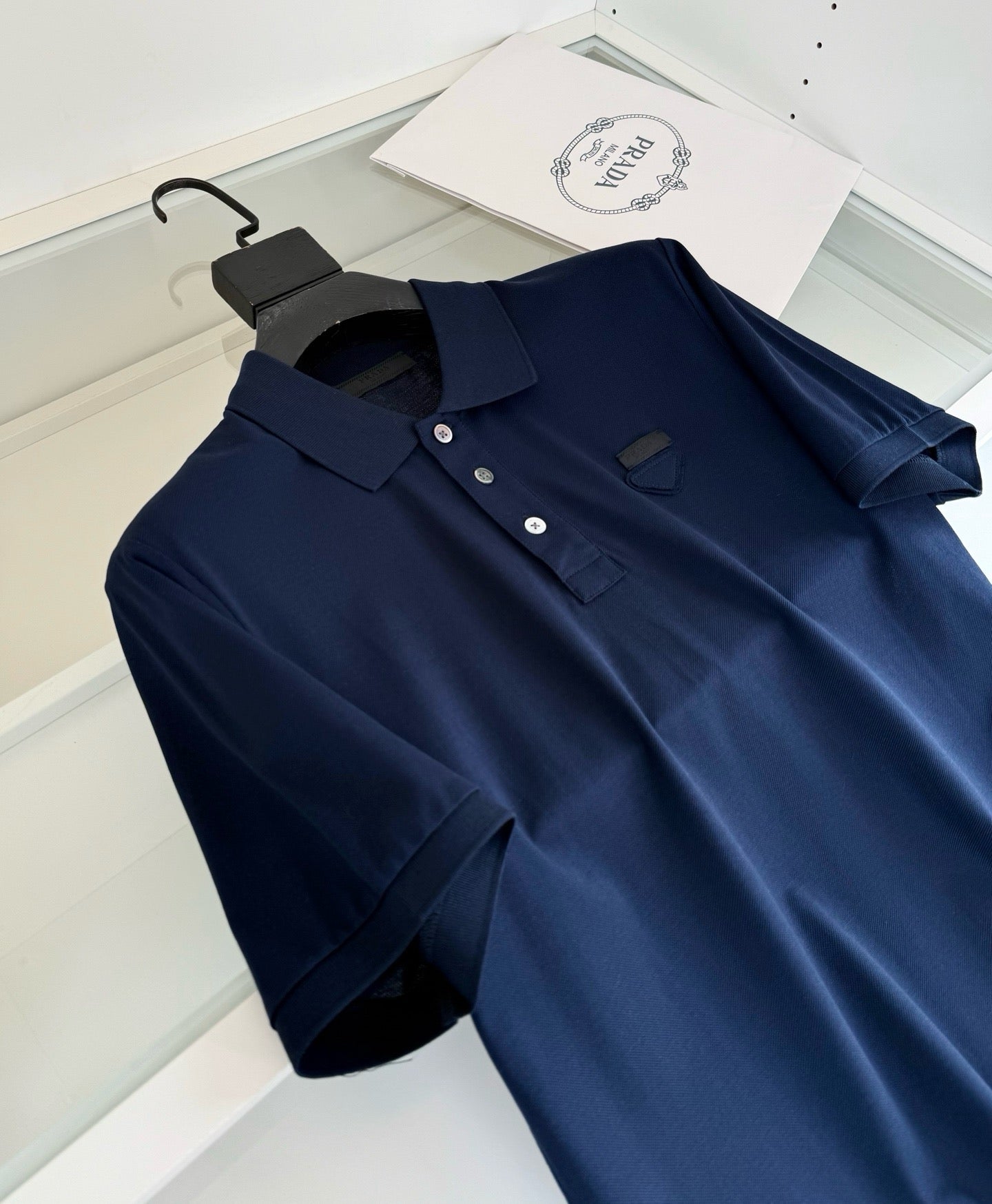 Black, White and Navy blue Polo