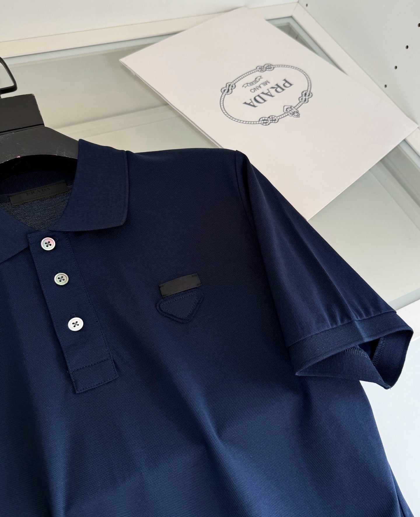 Black, White and Navy blue Polo