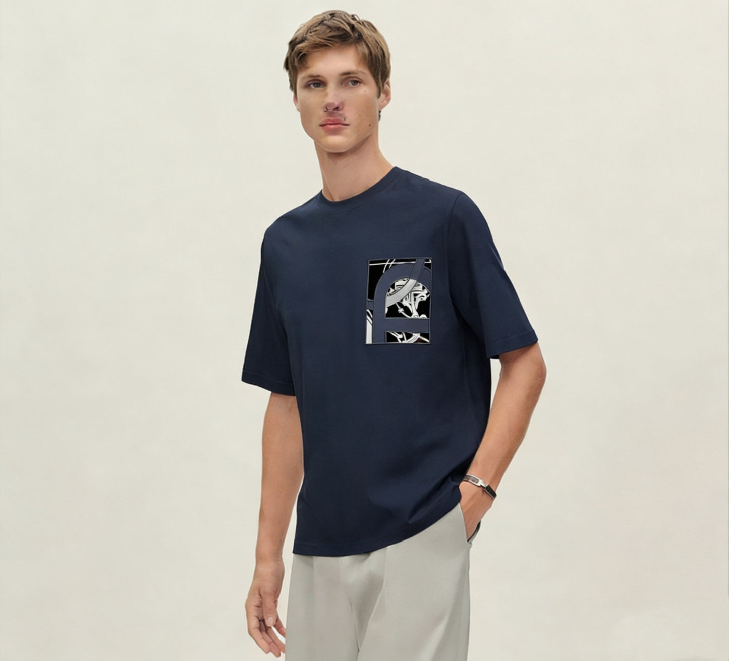 Black, Dark grey and Navy blue T-Shirt