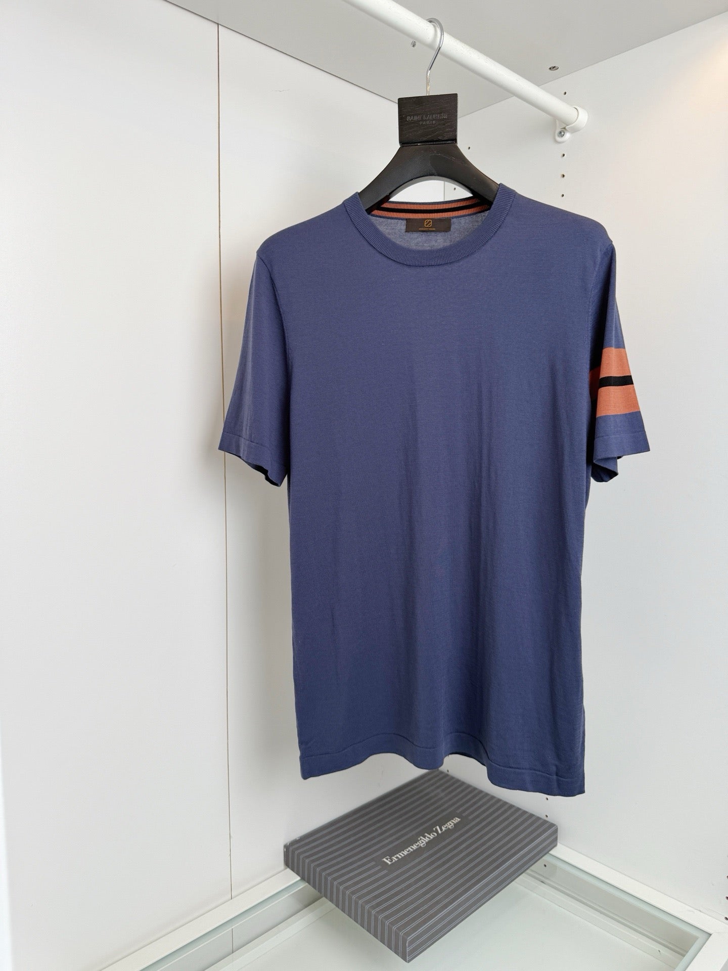 Navy blue, White and Black T-Shirt