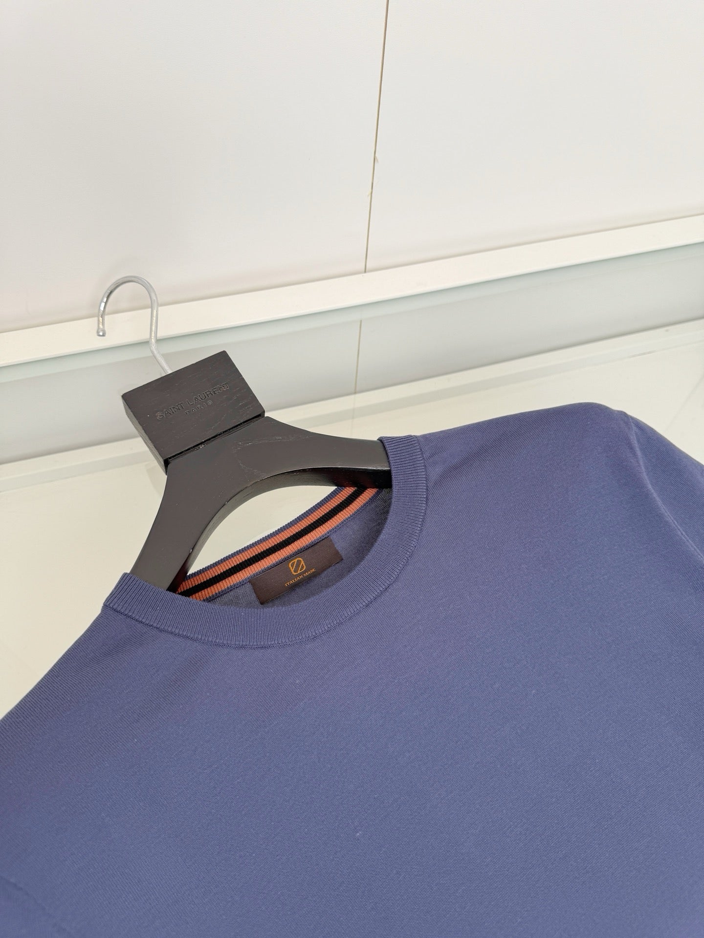 Navy blue, White and Black T-Shirt