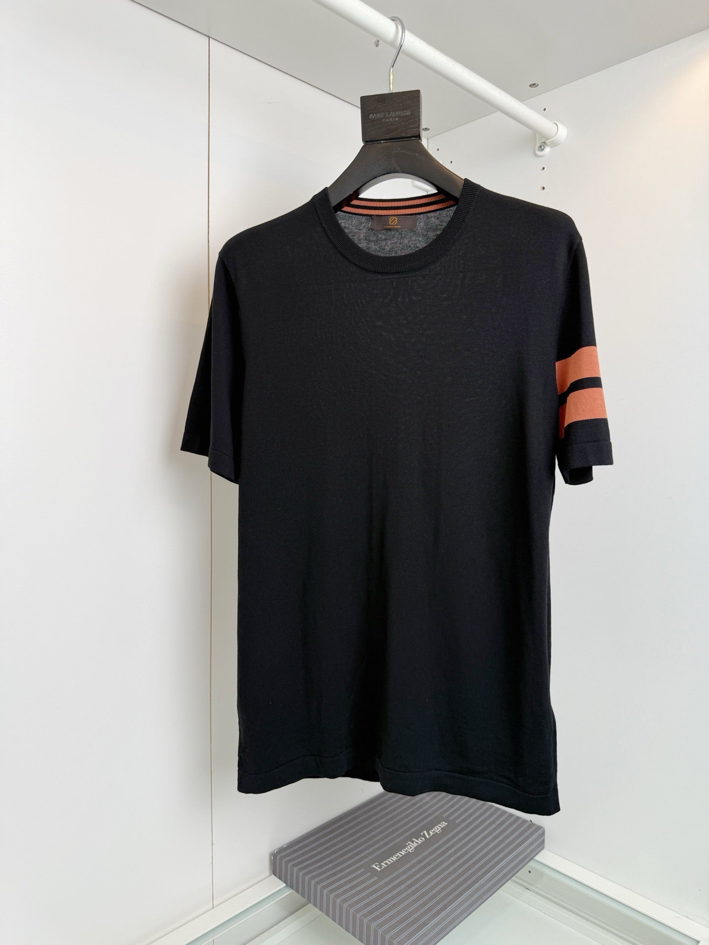 Navy blue, White and Black T-Shirt
