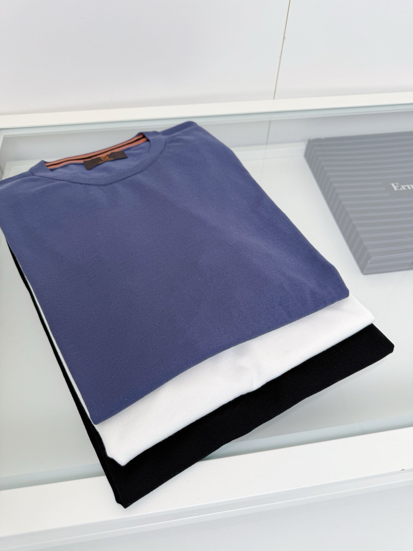 Navy blue, White and Black T-Shirt