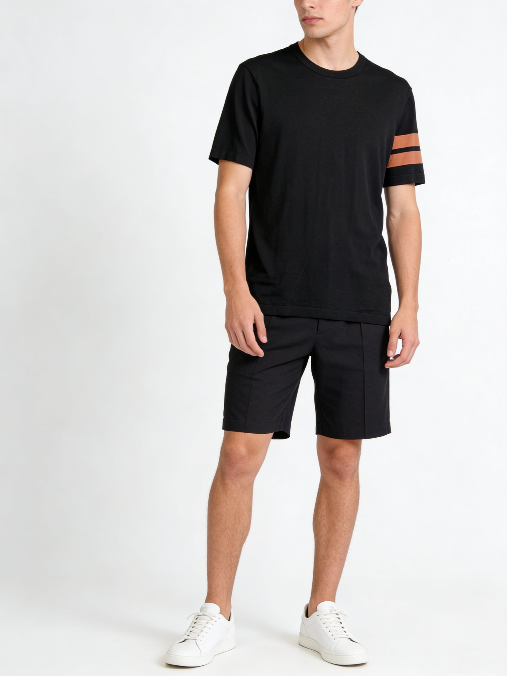 Navy blue, White and Black T-Shirt