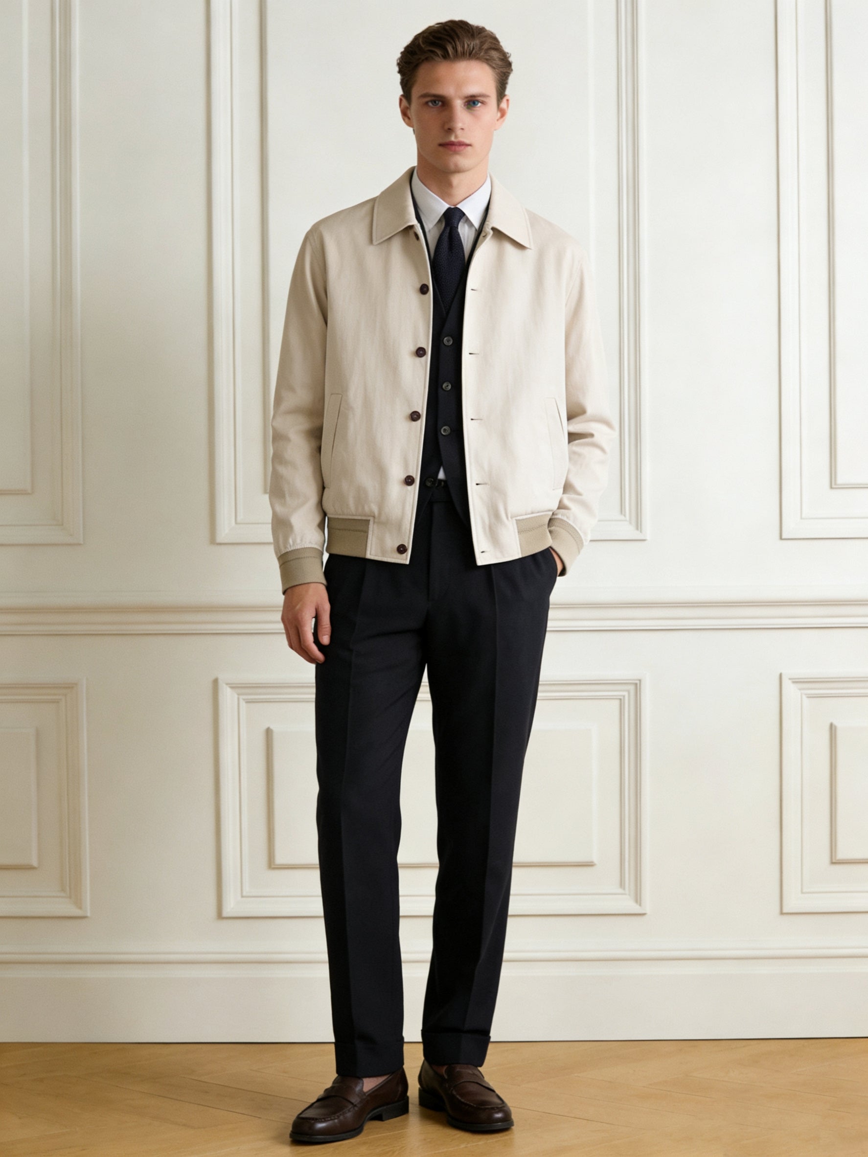 Off-white, Beige and Light grey Jacket