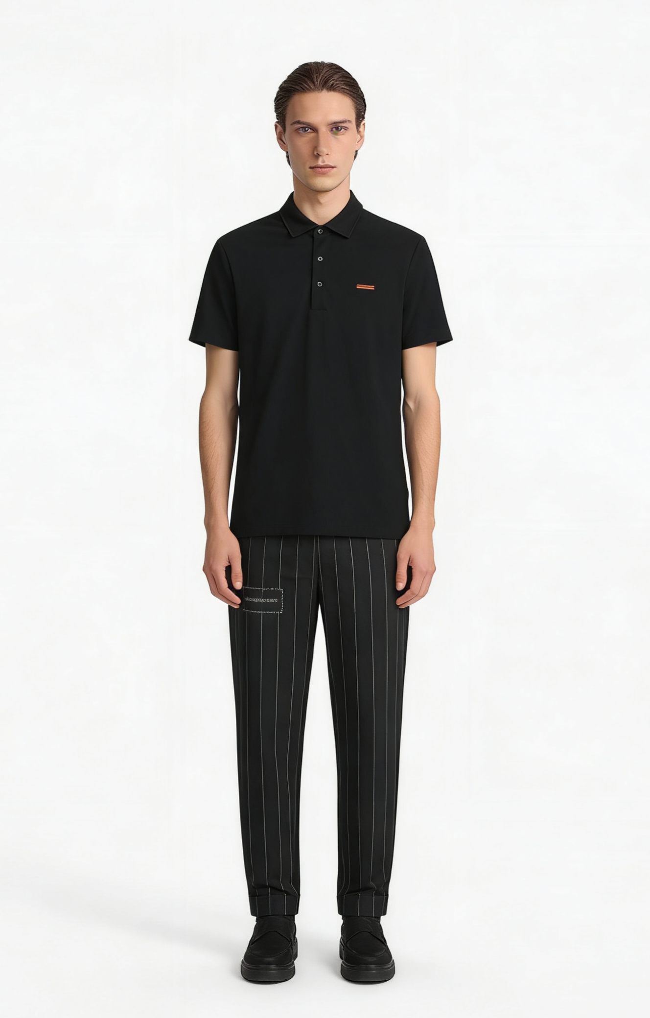 Off-white, Brown grey and Black Polo