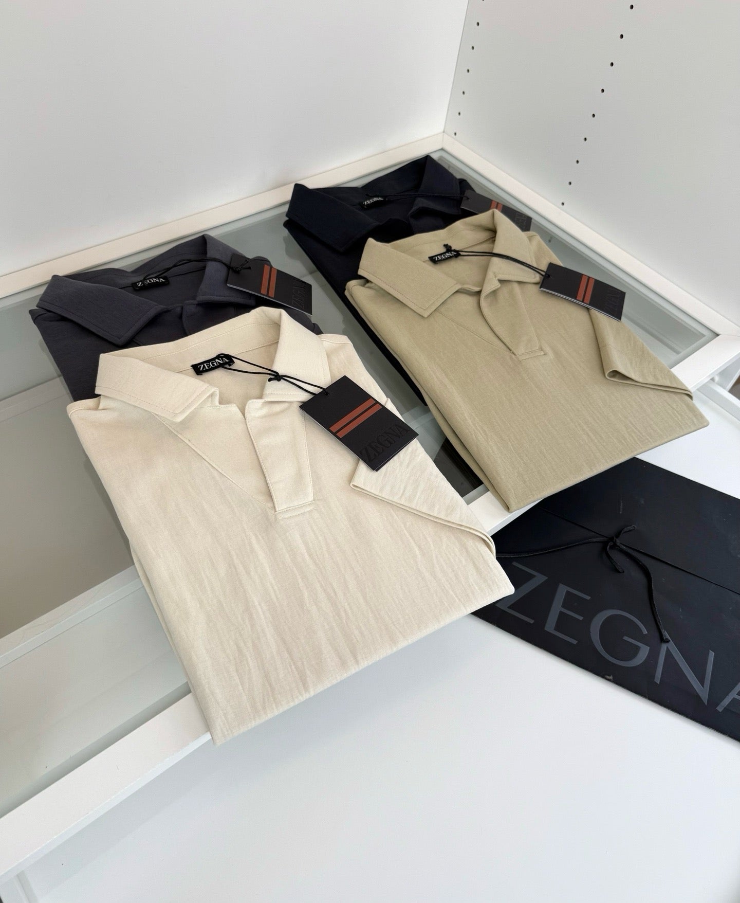 Black, Beige, Dark grey and Off-white Polo