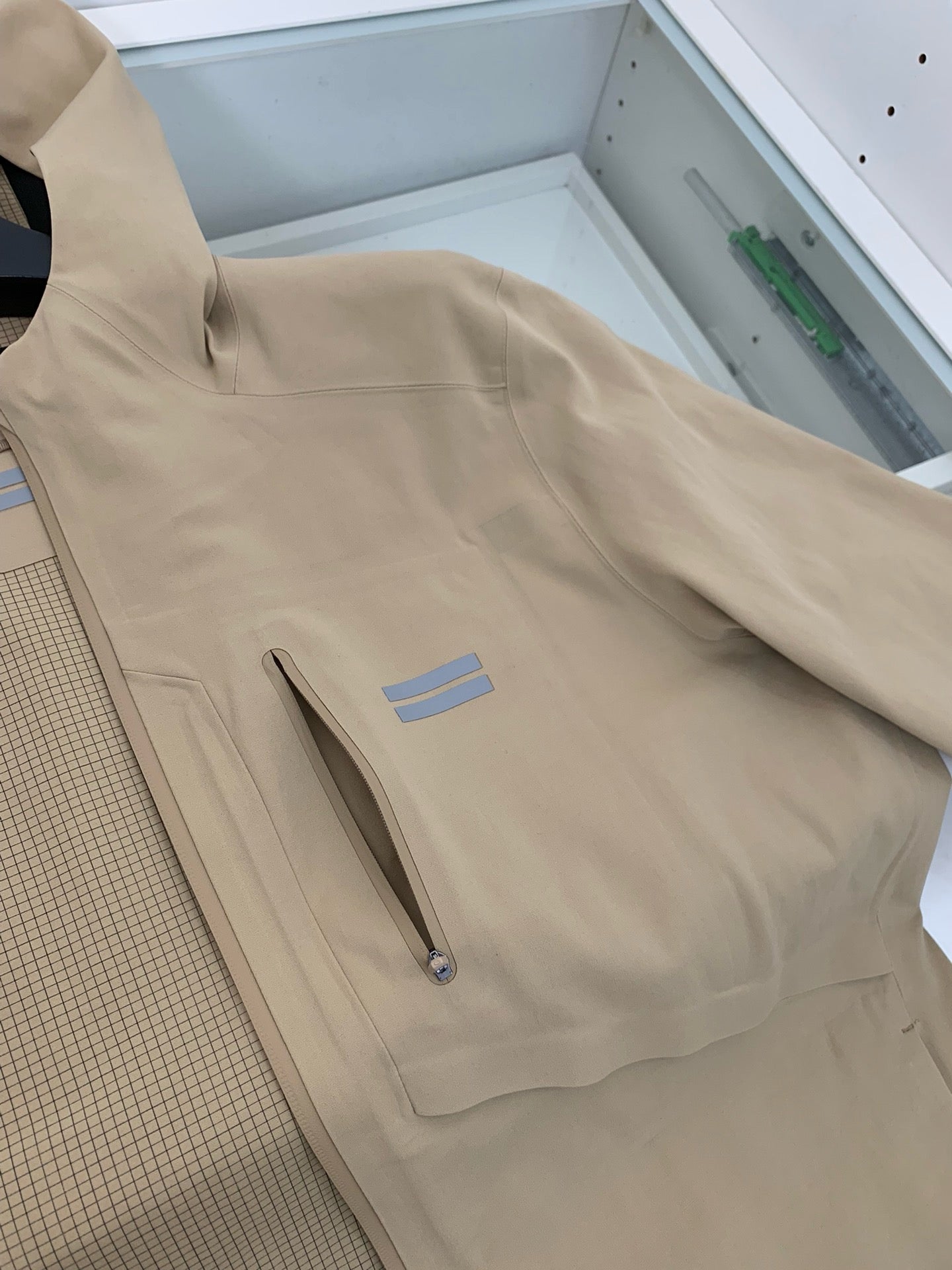 Beige and Navy blue Jacket - FashionHype.xyz