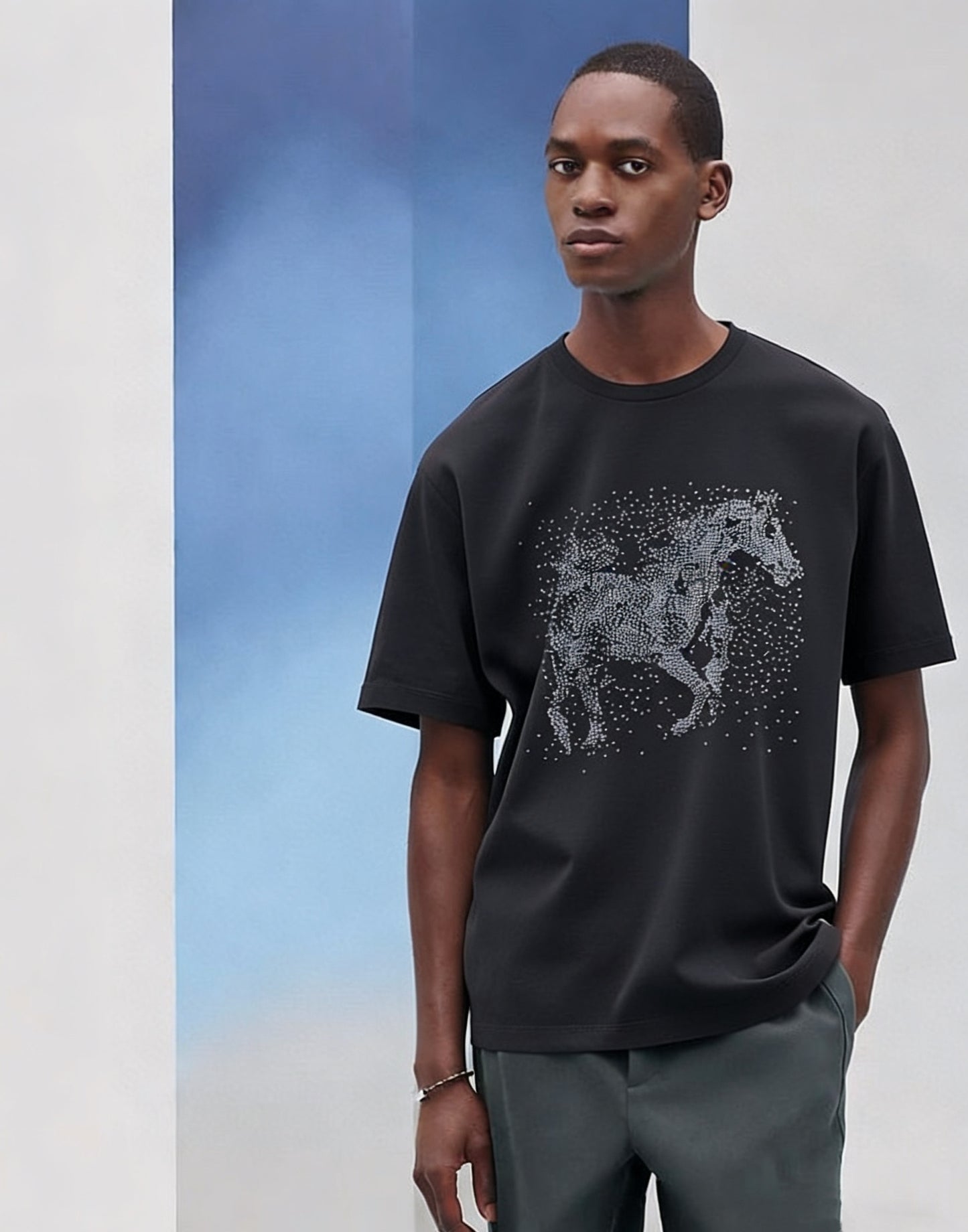 Black, Off-white and White T-Shirt