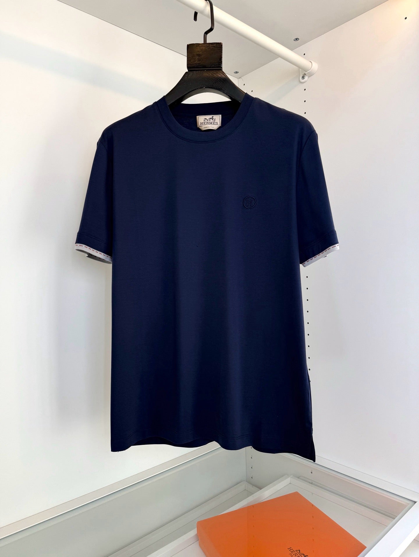 Blue, Orange brown and White T-Shirt