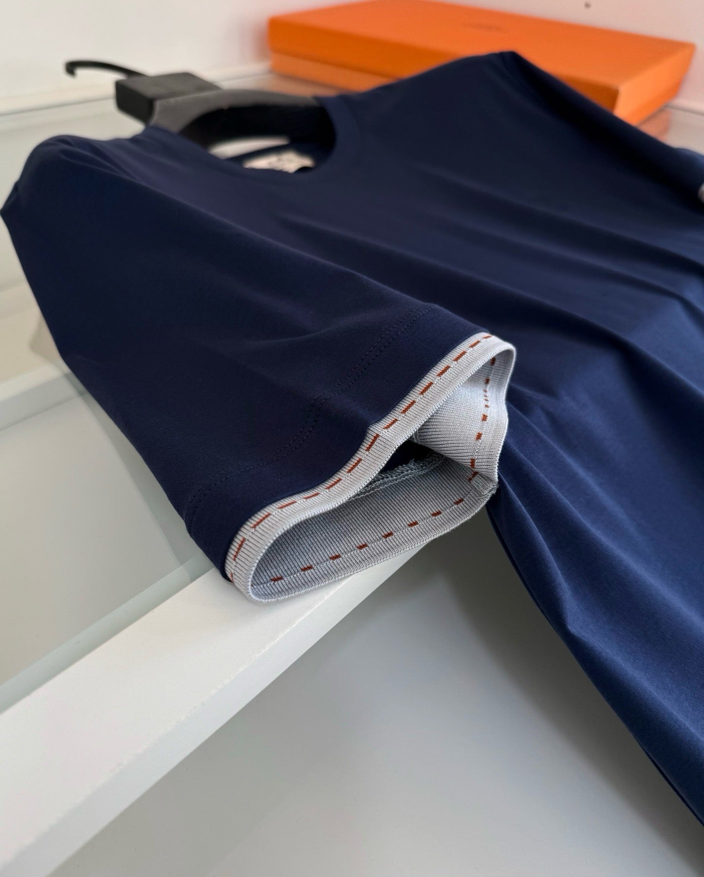 Blue, Orange brown and White T-Shirt