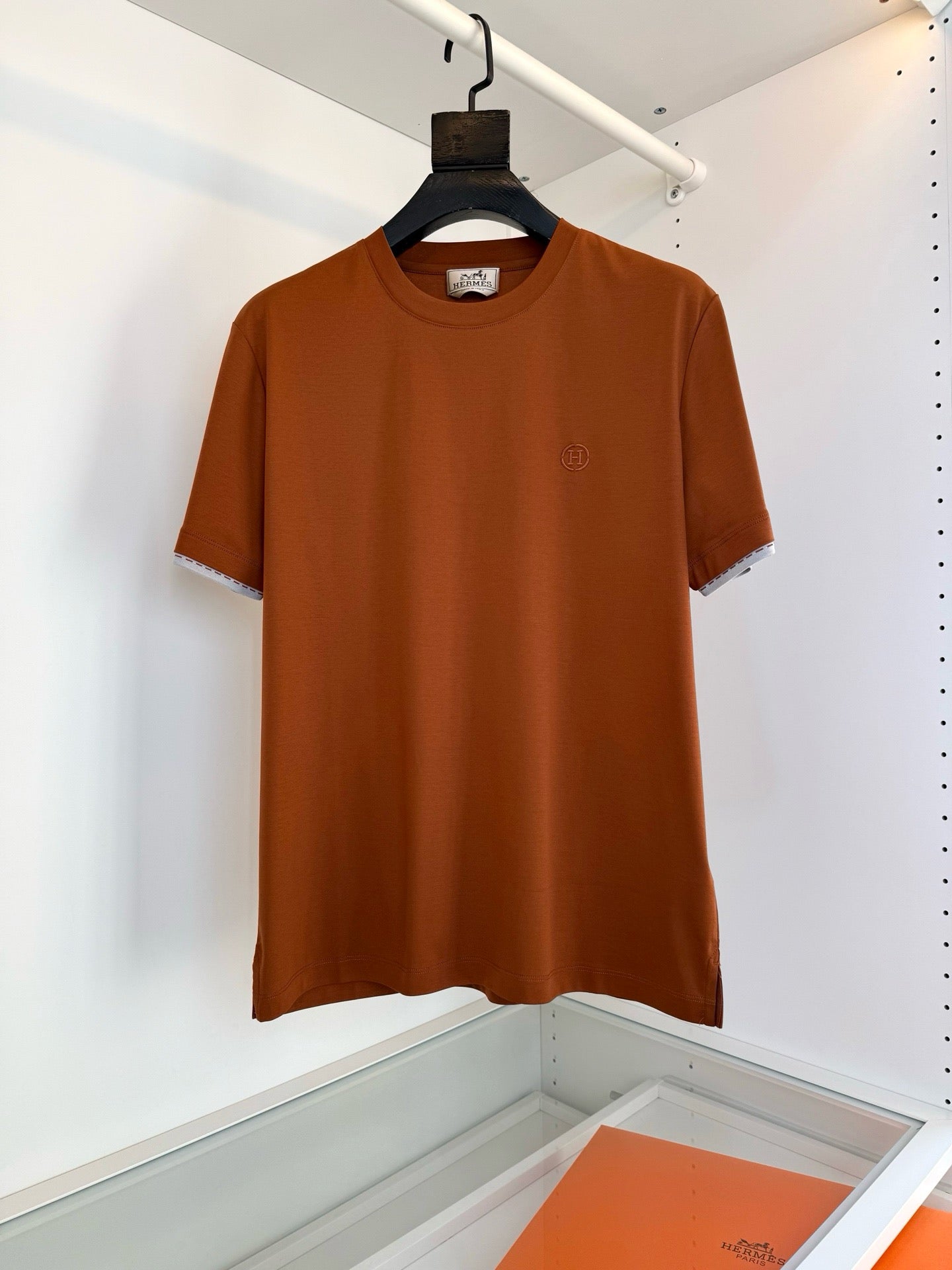 Blue, Orange brown and White T-Shirt