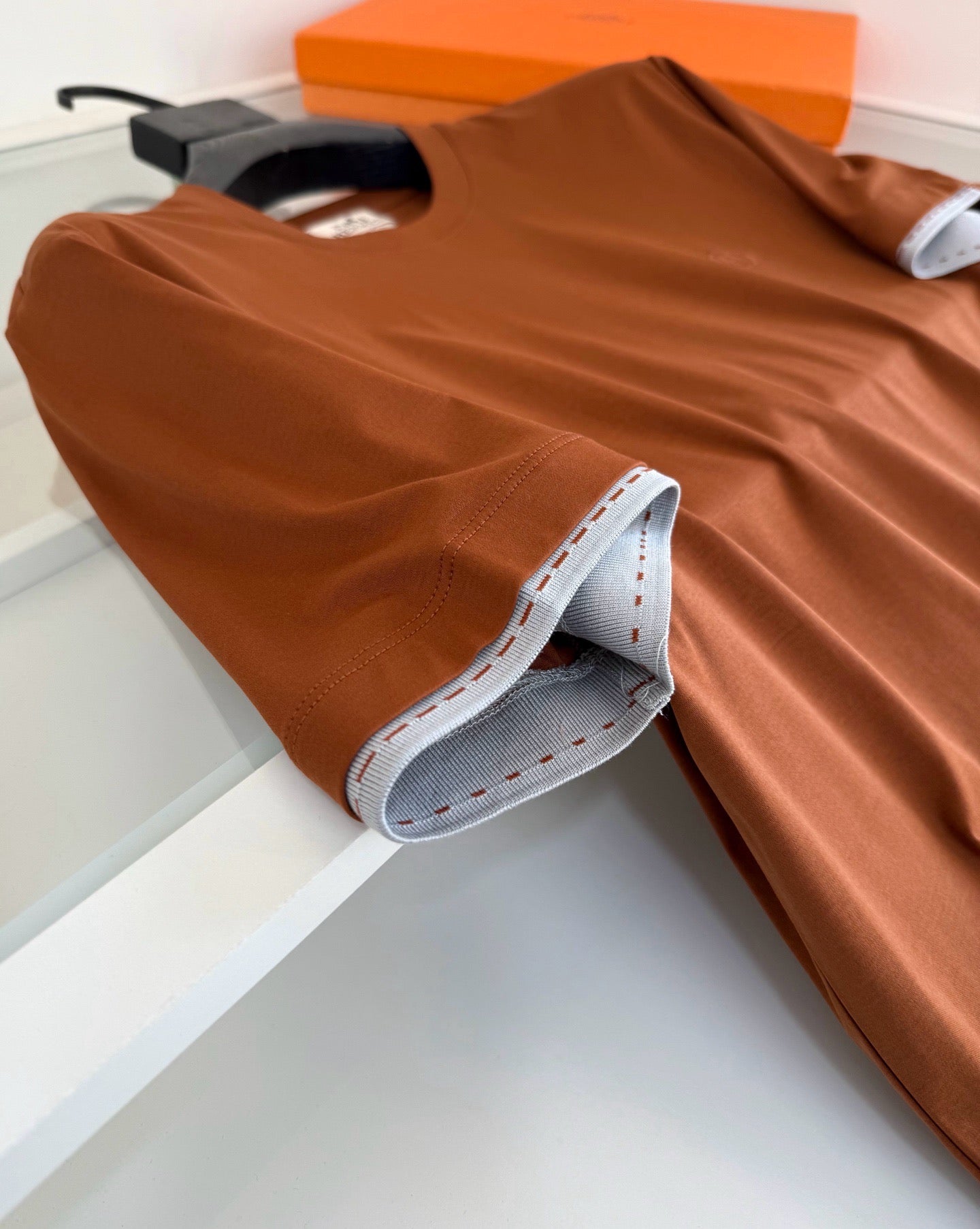 Blue, Orange brown and White T-Shirt