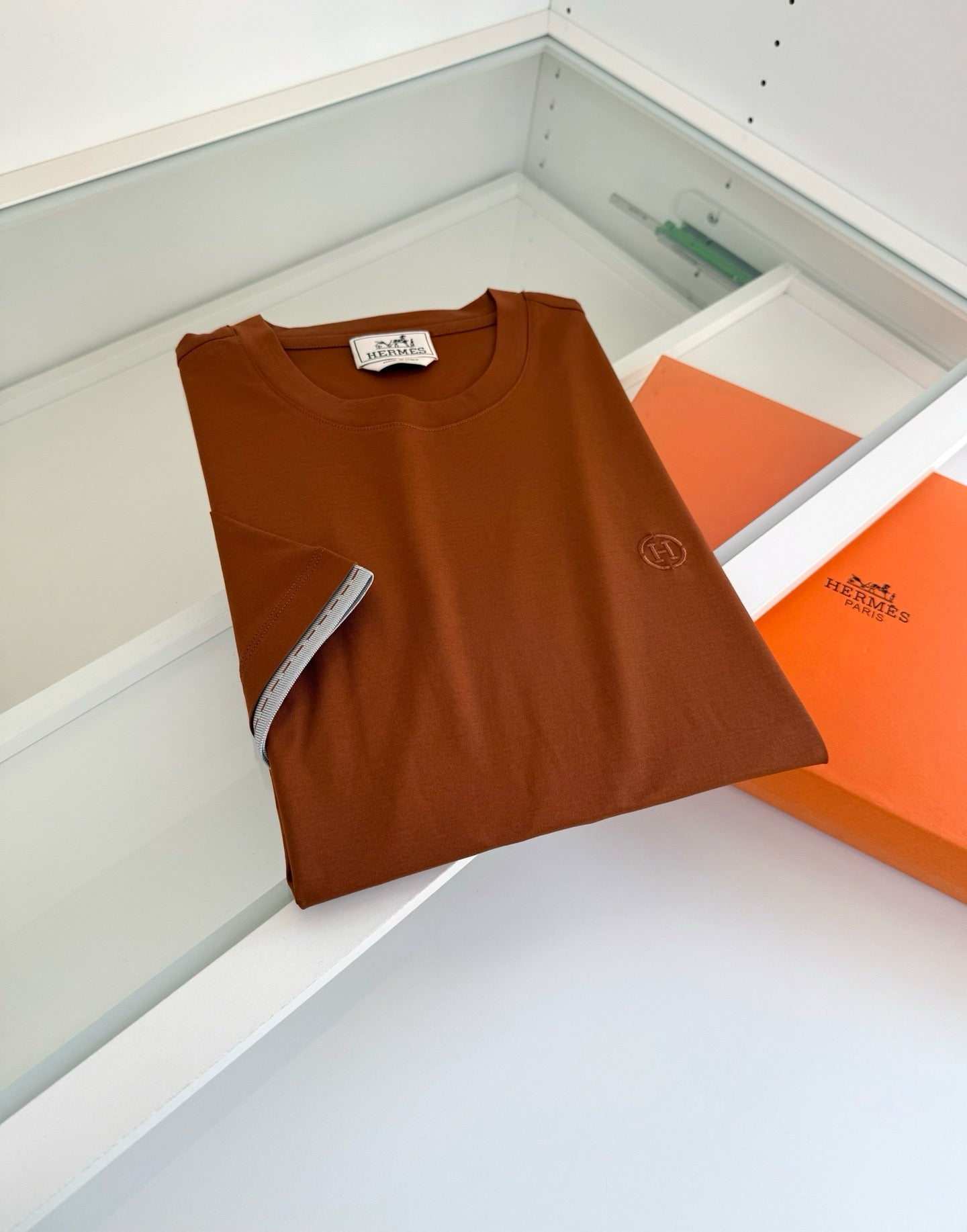 Blue, Orange brown and White T-Shirt