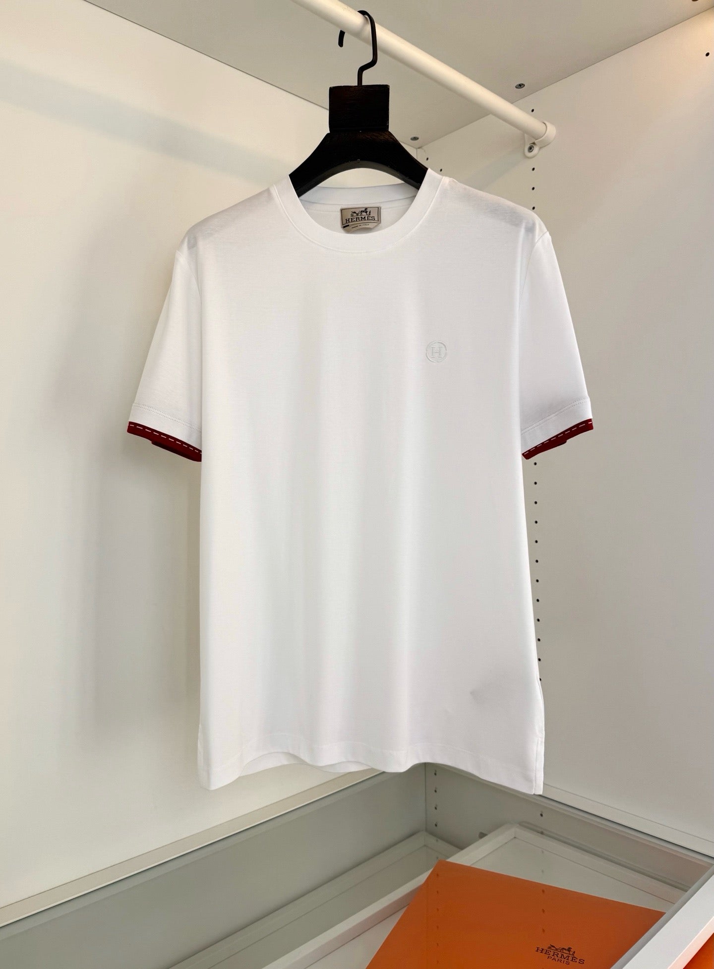 Blue, Orange brown and White T-Shirt