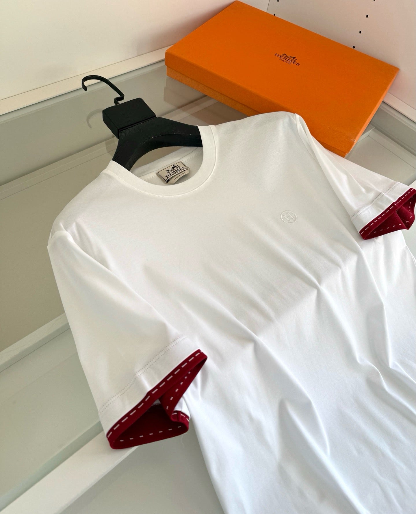 Blue, Orange brown and White T-Shirt