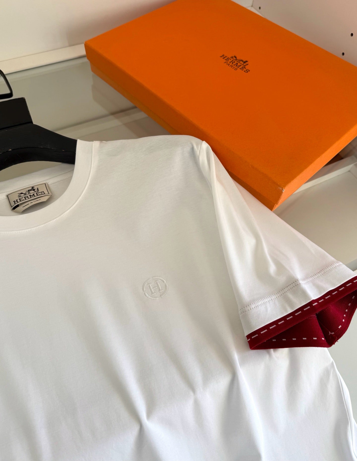 Blue, Orange brown and White T-Shirt