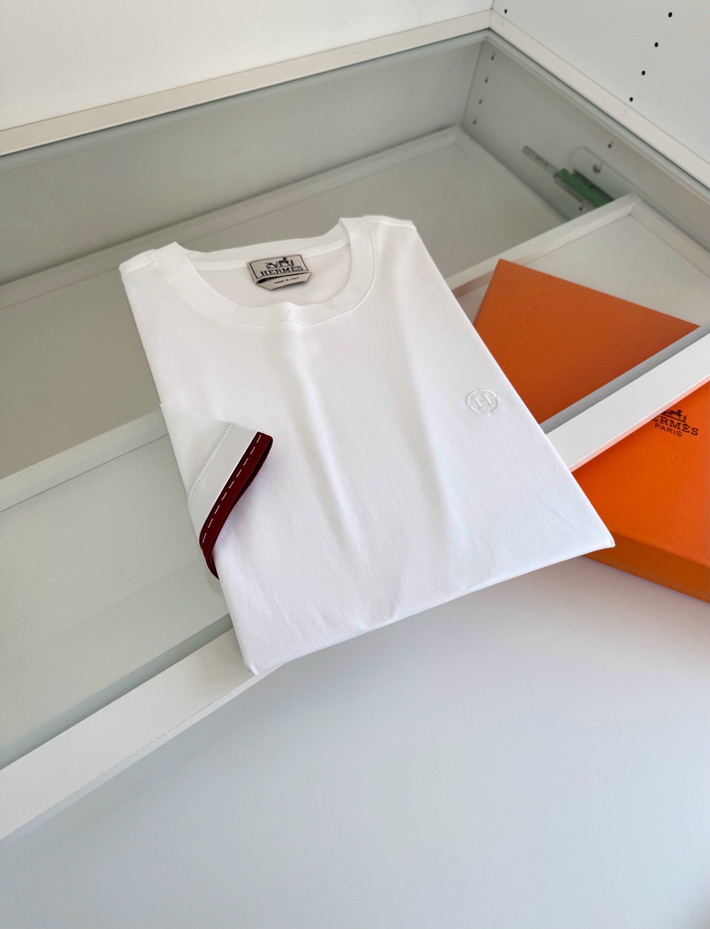 Blue, Orange brown and White T-Shirt