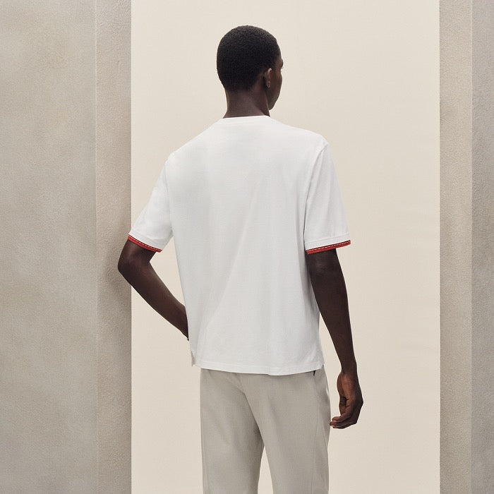 Blue, Orange brown and White T-Shirt