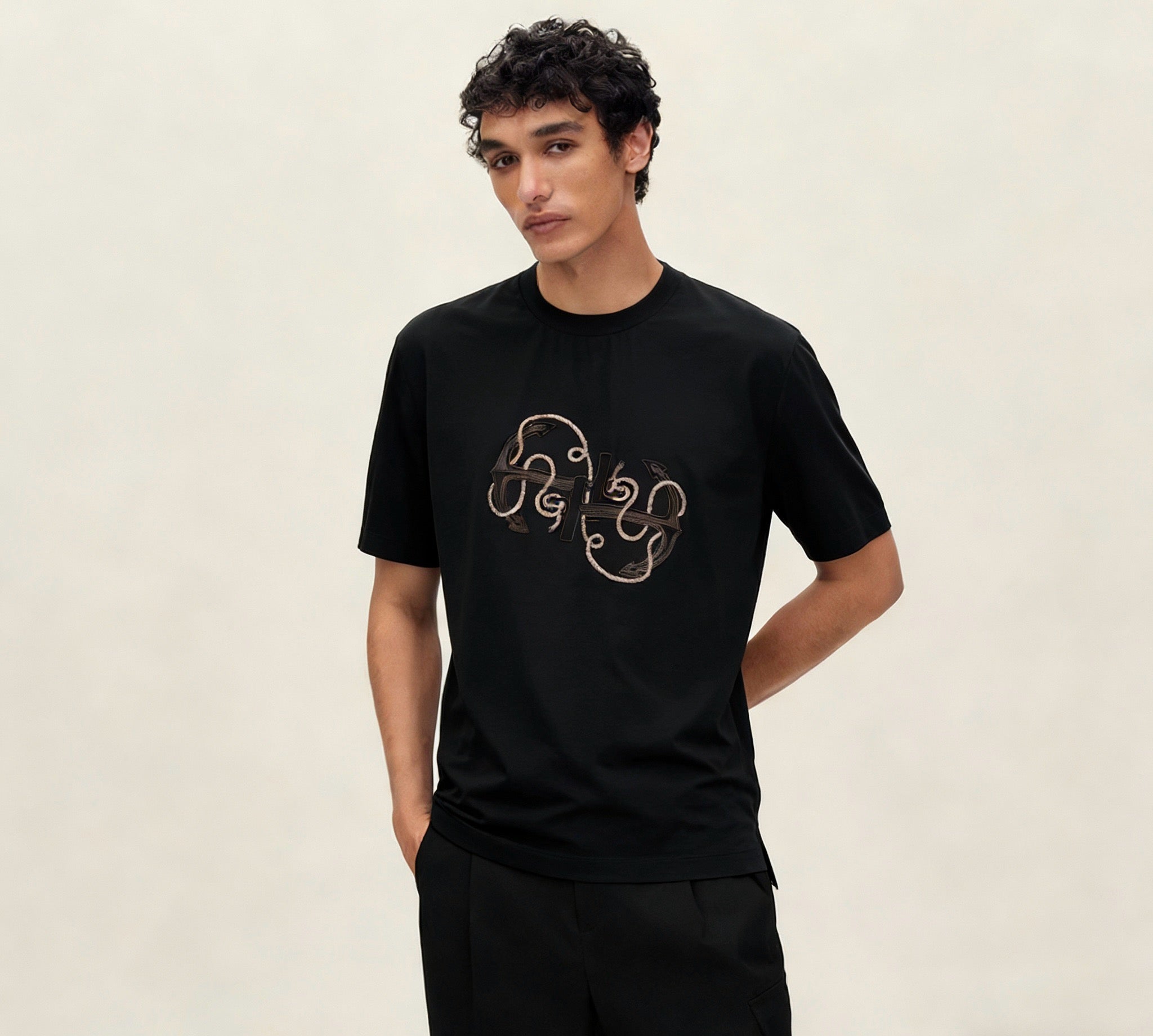 Black, Grey and White T-Shirt