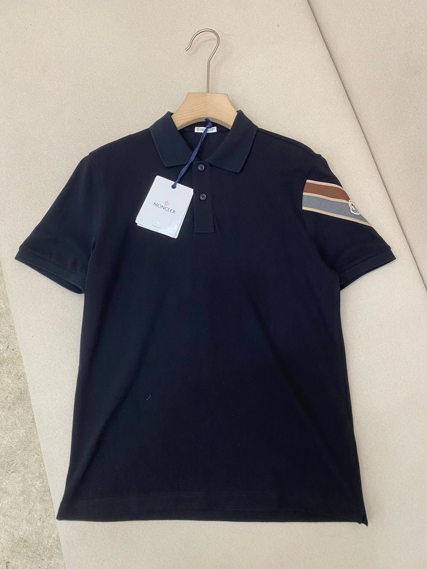 White, Black and Dark green Polo