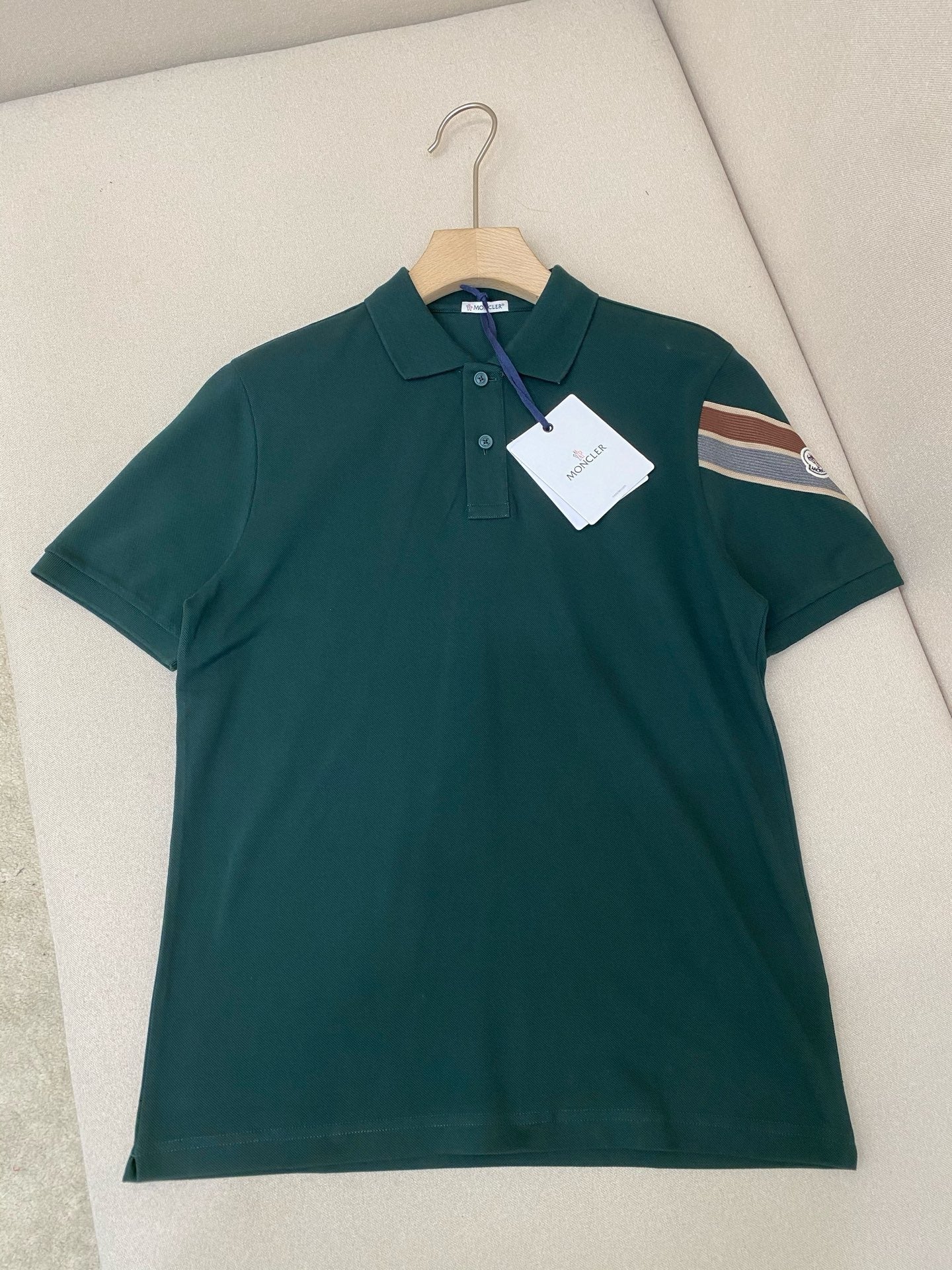 White, Black and Dark green Polo