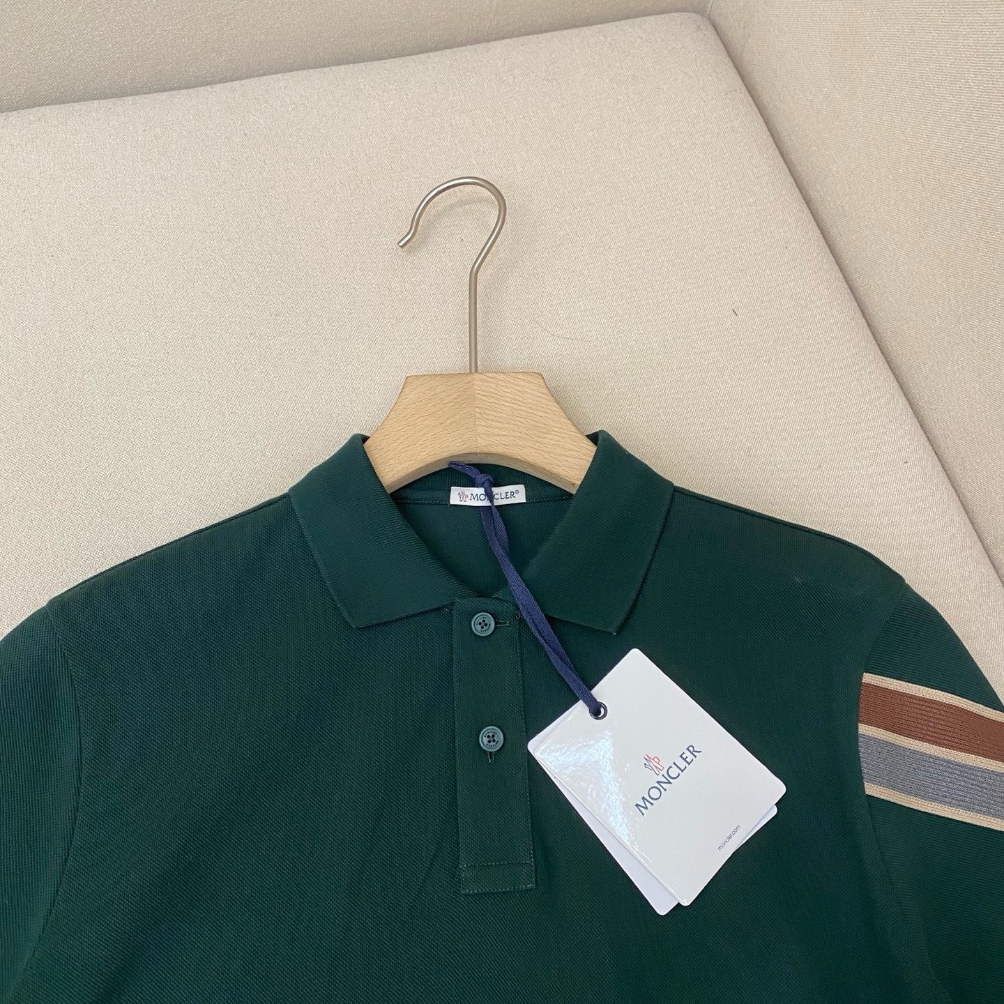 White, Black and Dark green Polo