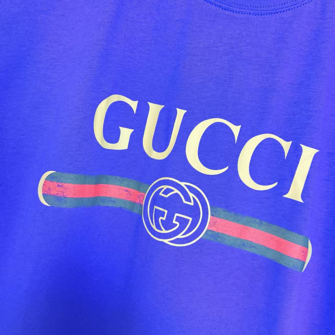 White, Black, Blue and Red T-Shirt