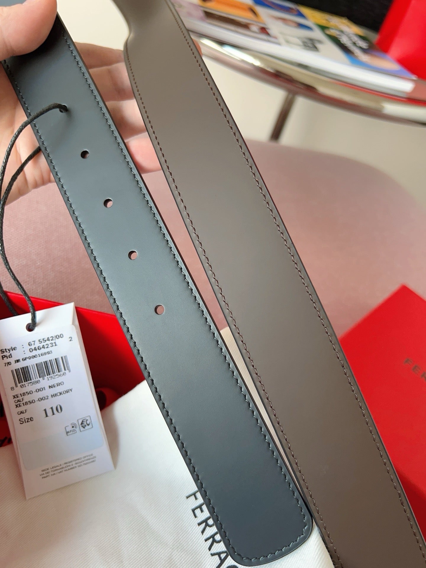 Dark grey silver Belt
