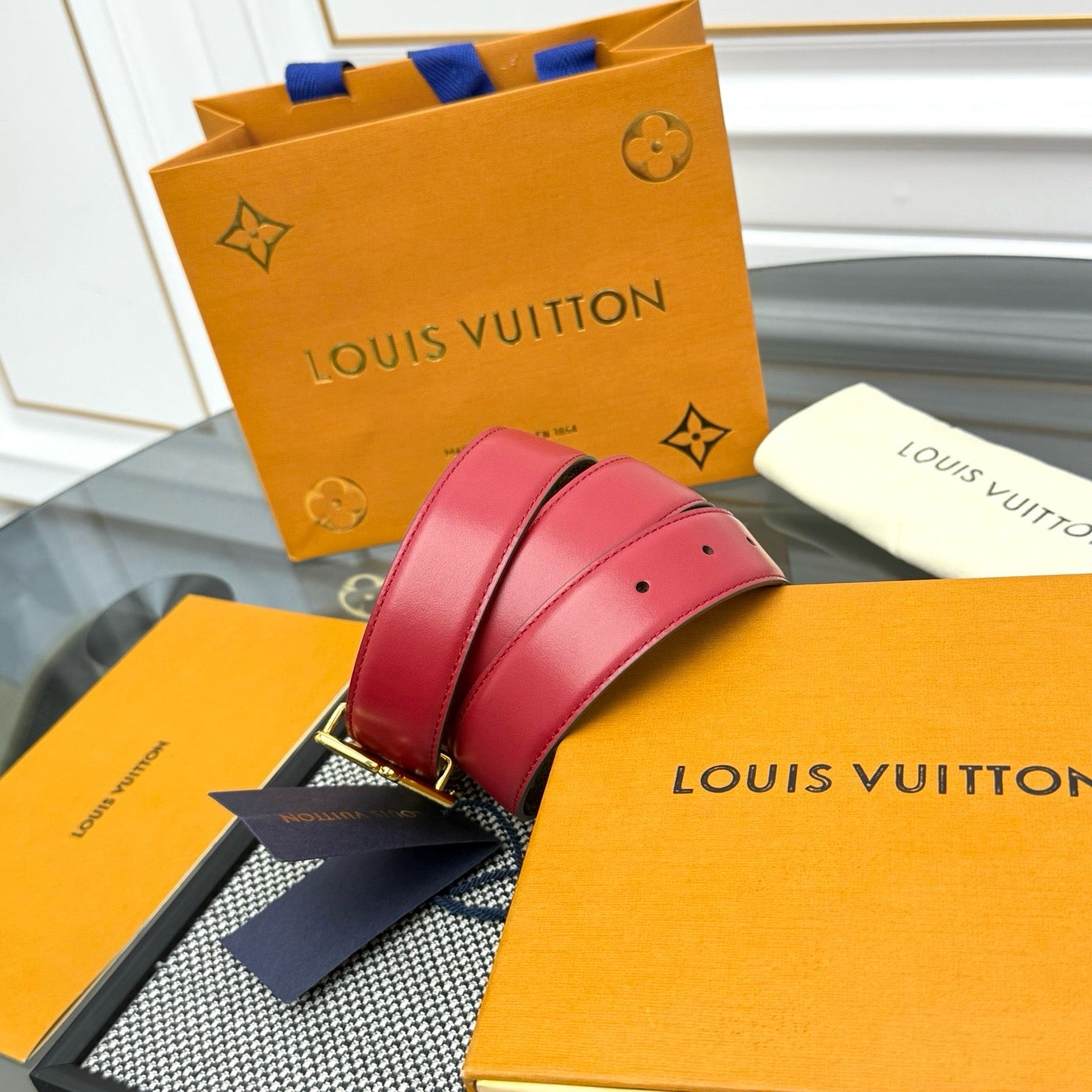 Red and Dark brown Belt - FashionHype.xyz