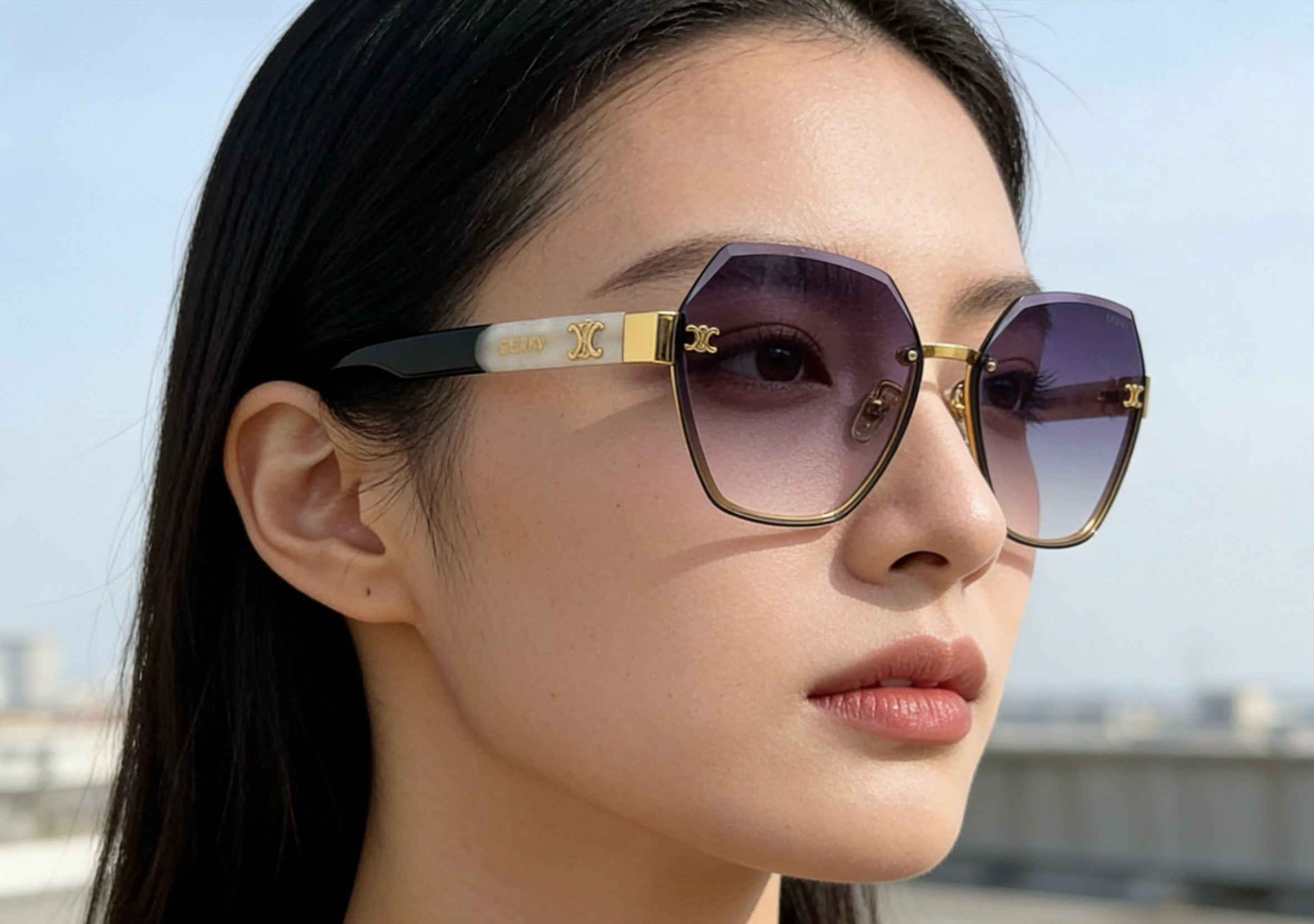 Mehrfarbige Sonnenbrille