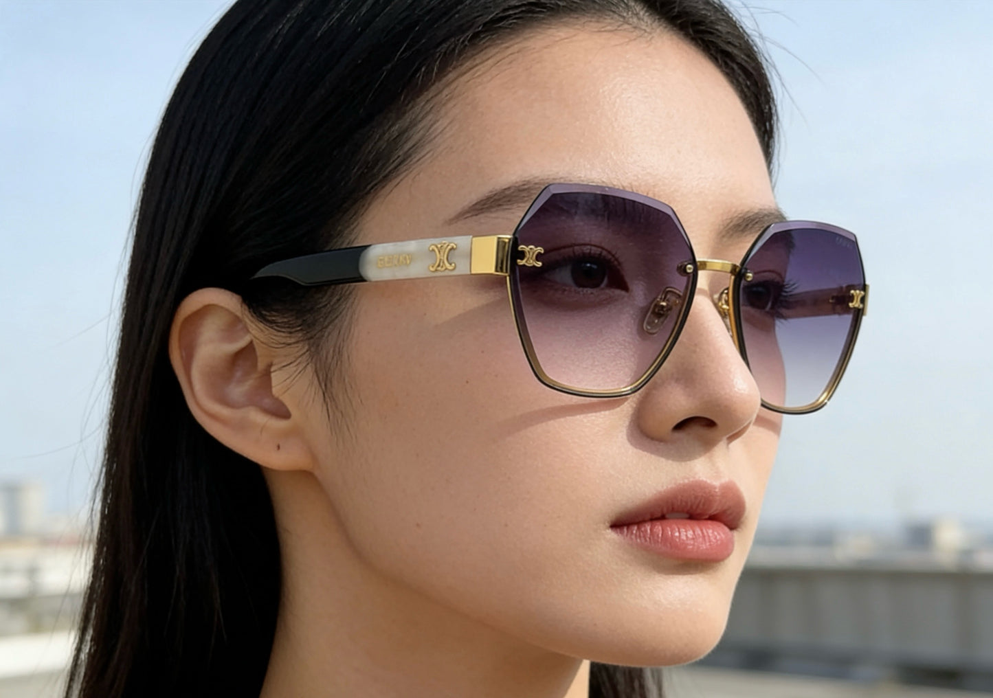 Mehrfarbige Sonnenbrille