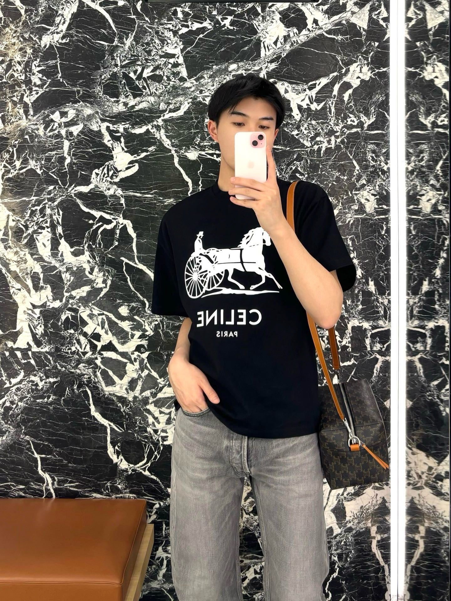 White and Black T-shirt