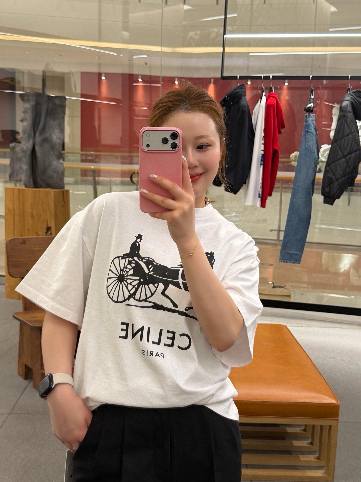 White and Black T-shirt