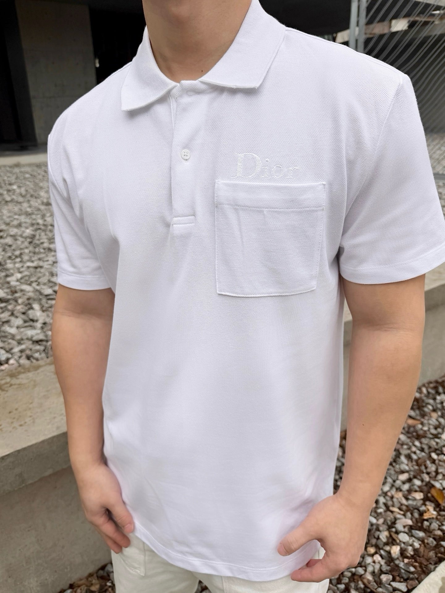 Grey and White Polo