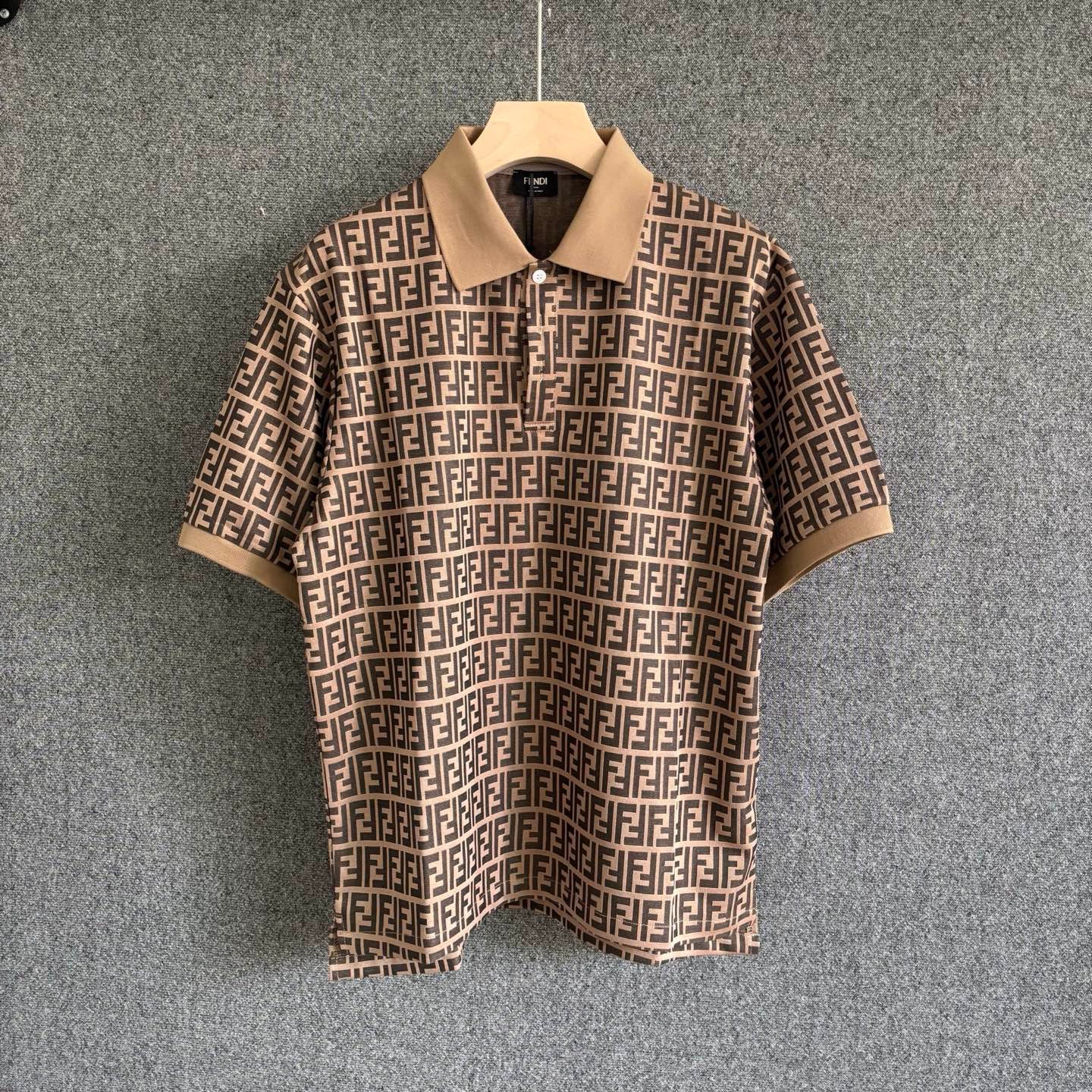 Brown and White Polo