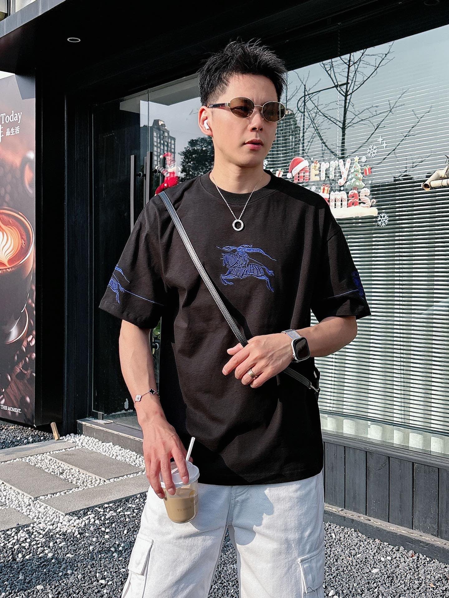 White and Black T-shirt