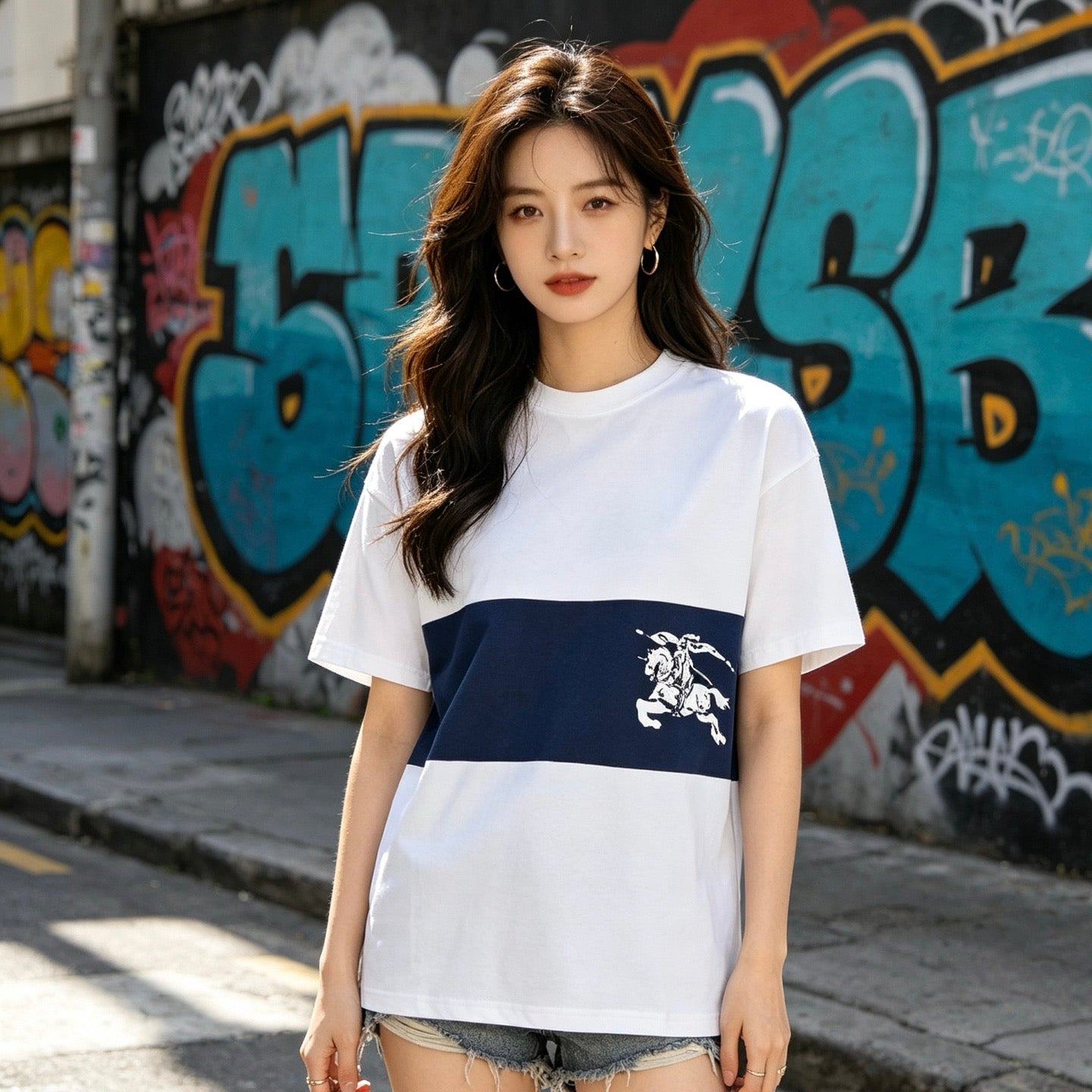 White and Black T-shirt