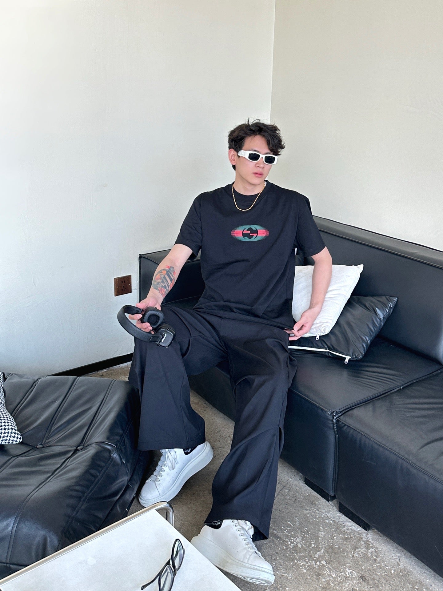White and Black T-shirt