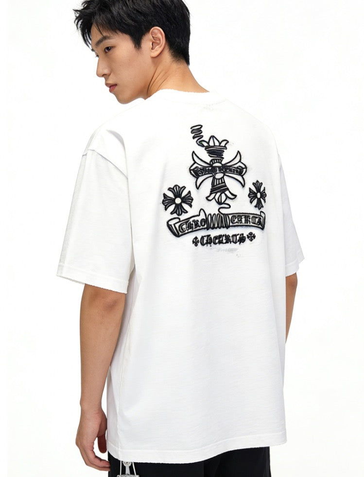 White and Black T-shirt