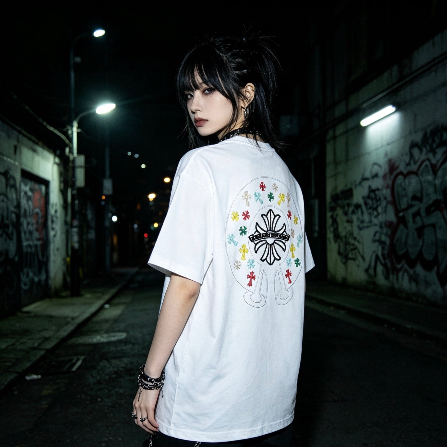 White and Black T-shirt