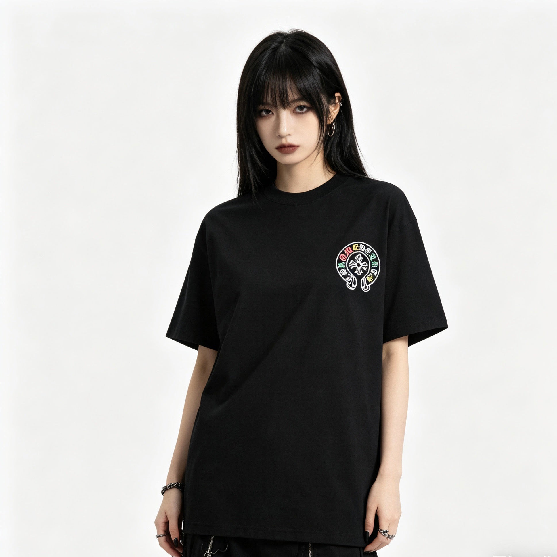 White and Black T-shirt