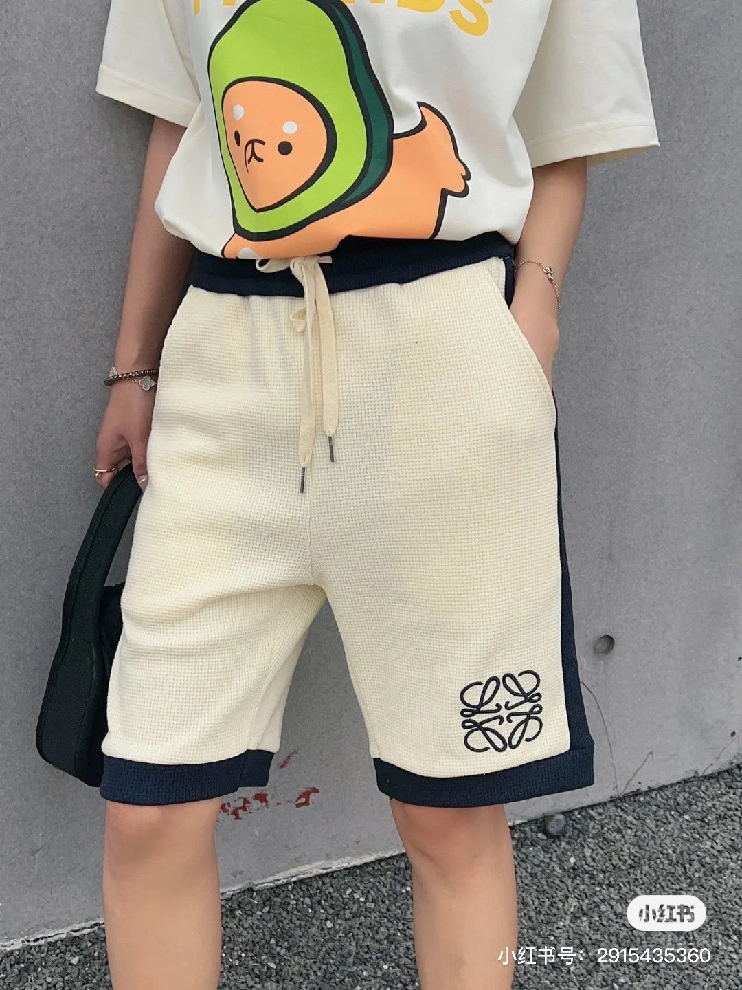 Black and Off-white Short