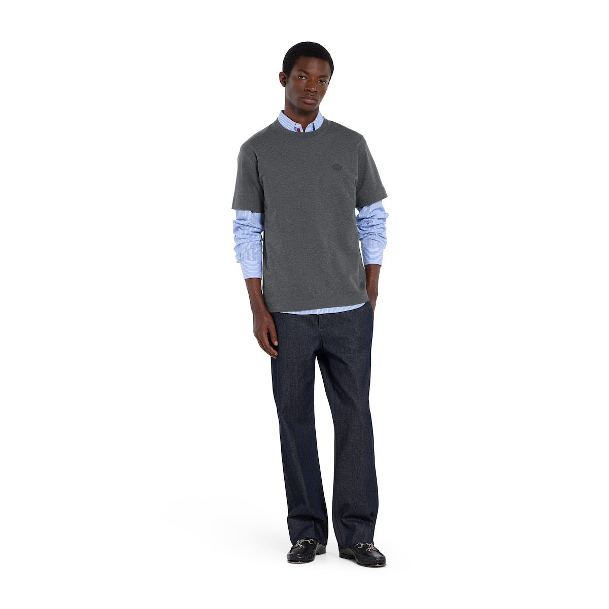 Black White and Blue T-shirt - FashionHype.xyz